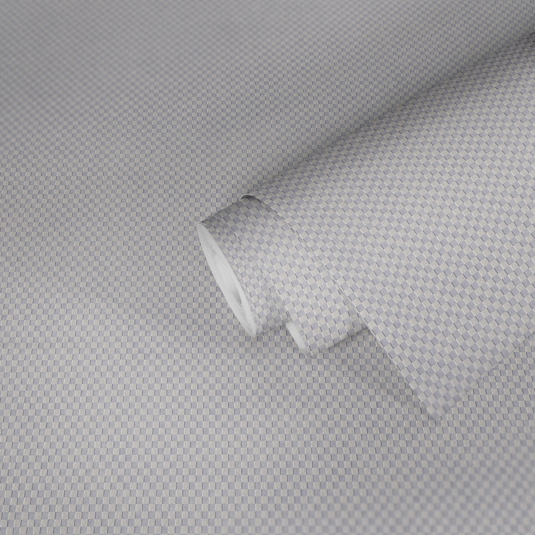             Vliestapete mit kleinem Viereck-Muster überstreichbar doppeltbreit – Weiß
        