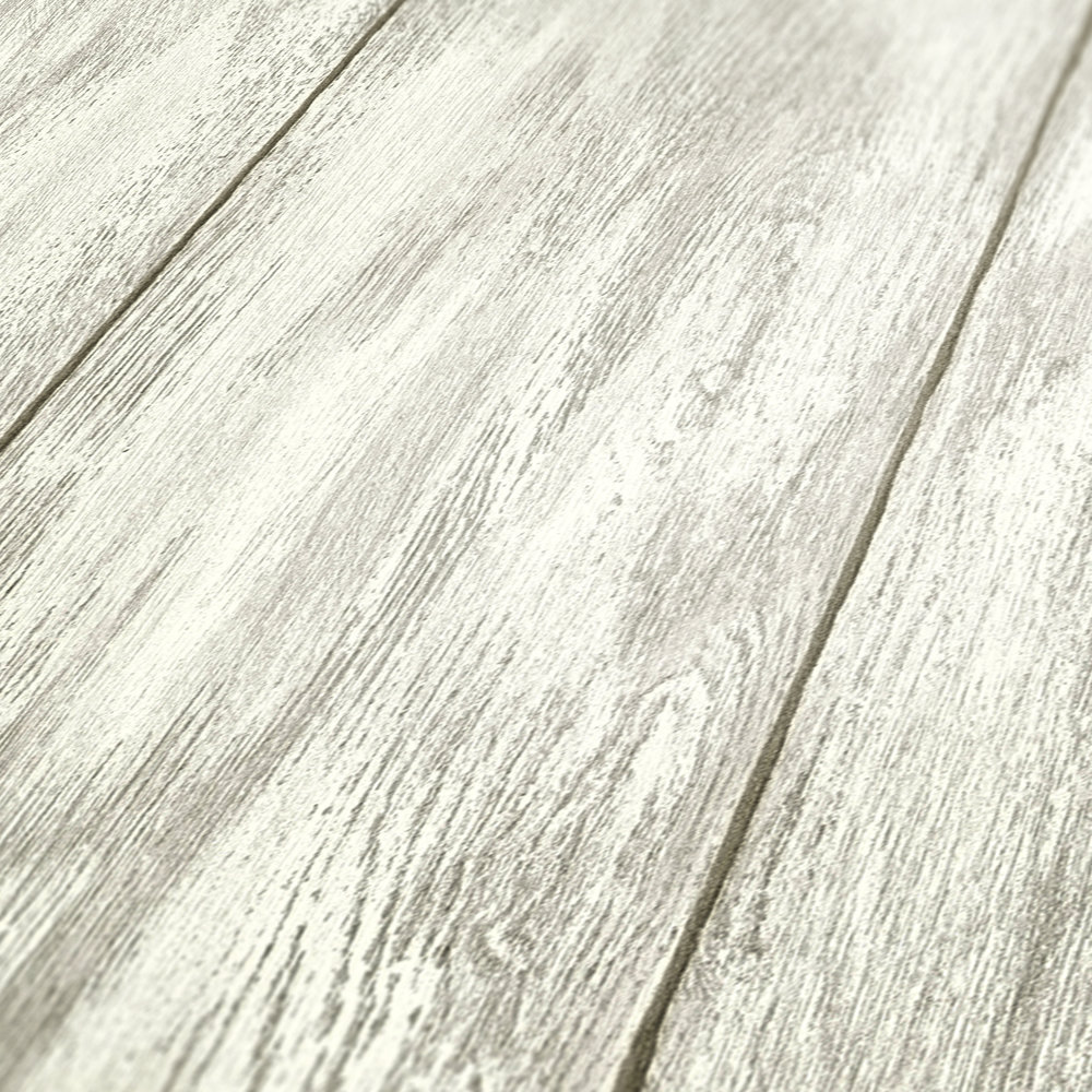             Tapete Holz-Optik für ein gemütliches Landhaus-Feeling – Beige, Creme, Grau
        