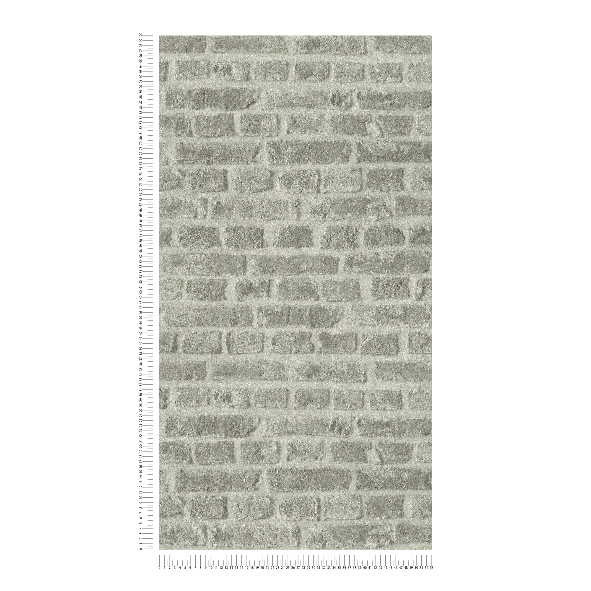             Dunkelgraue Steinoptik Tapete Ziegel Mauerwerk – Grau
        