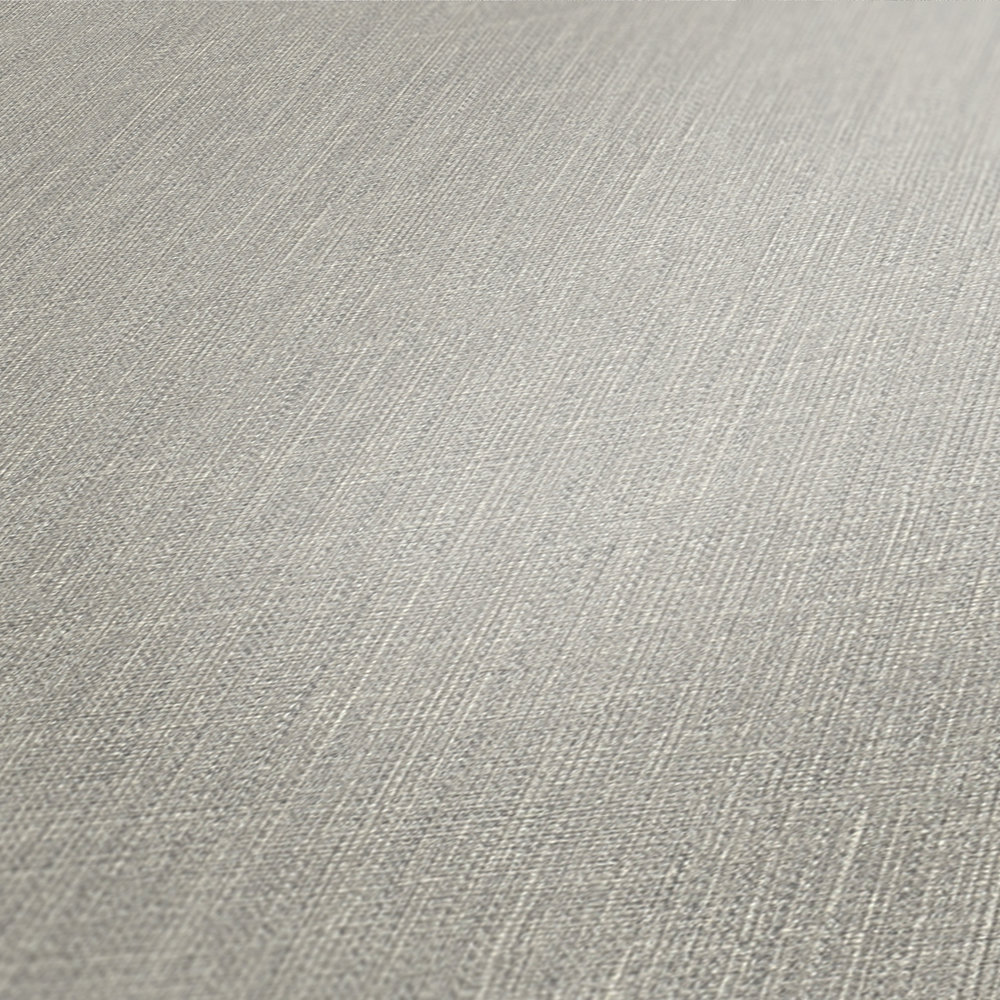             Vliestapete Grau mit Textil-Optik & Strukturmuster
        