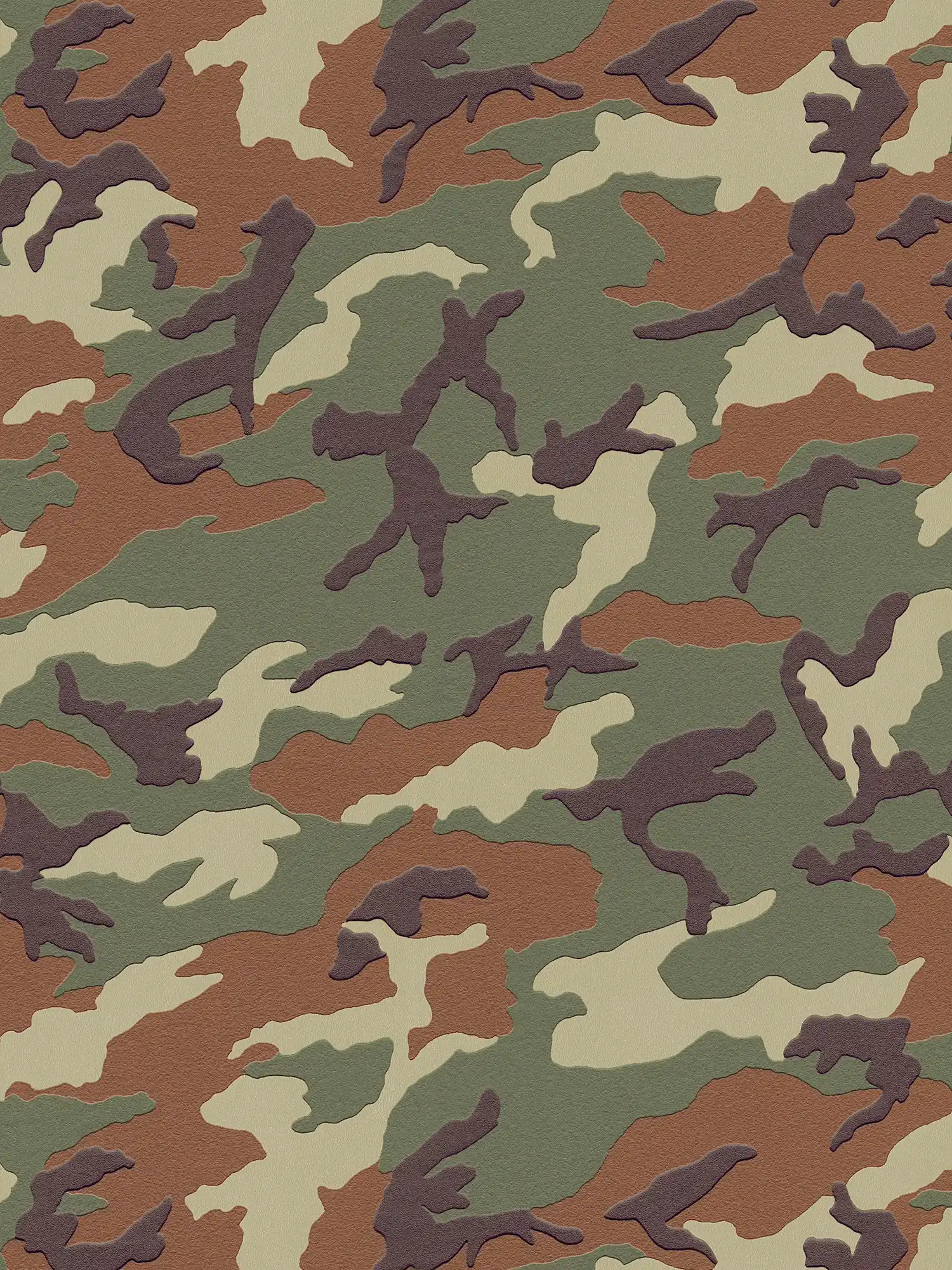         Tarnmuster Tapete mit Camouflage Design – Grün, Braun
    