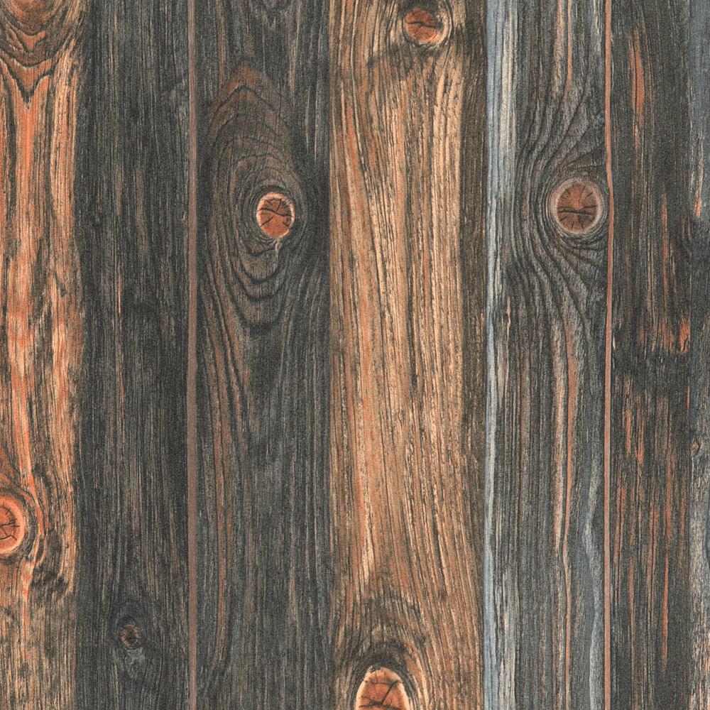             Holztapete mit Bretter Motiv, Holzstruktur & Maserung – Braun, Grau, Beige
        