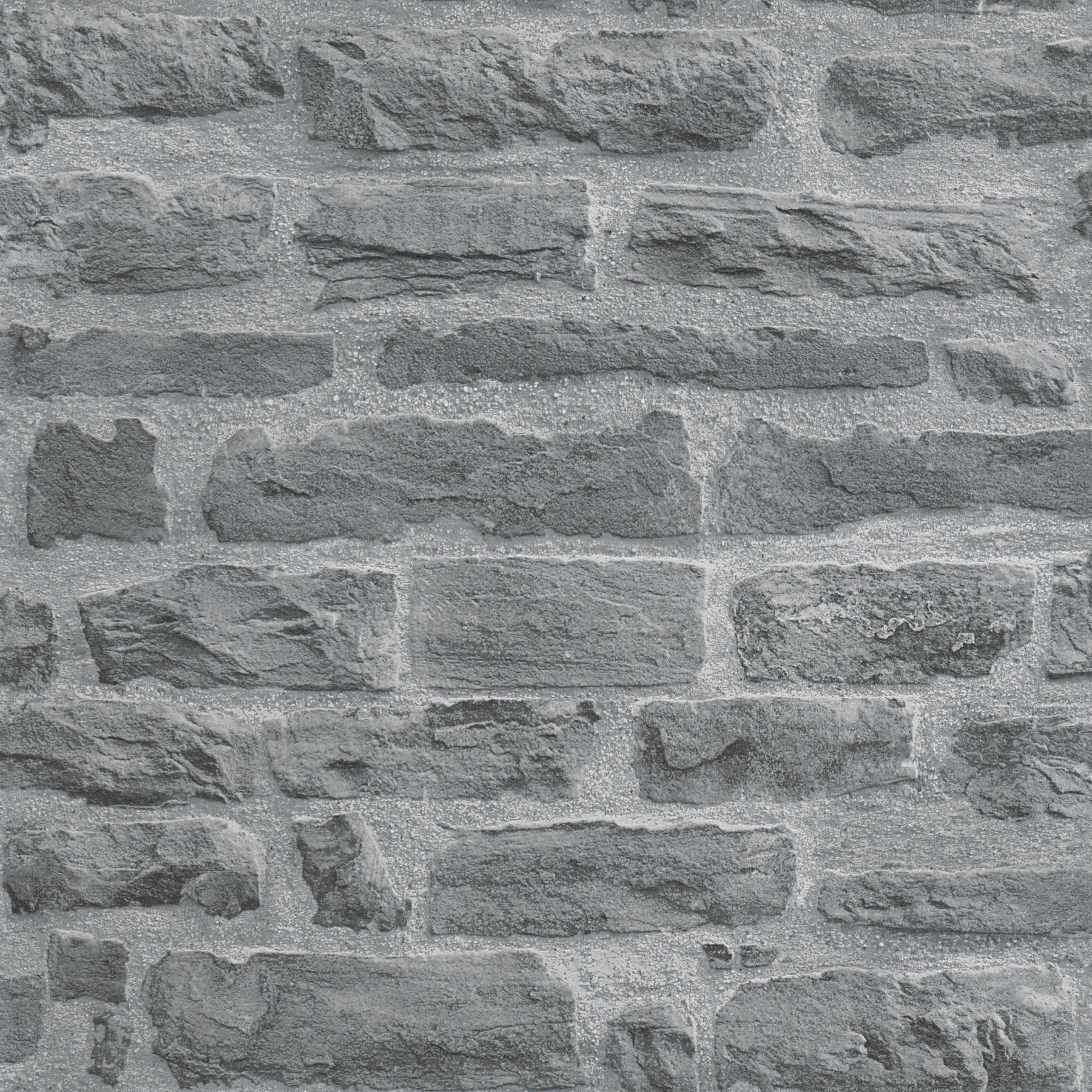             Naturstein-Tapete mit realistischer Maueroptik – Grau, Blau
        