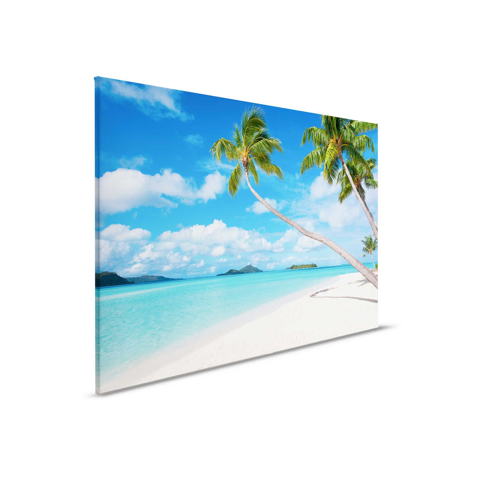        Leinwandbild Idyllischer Strand mit klarem Wasser und Palmen – 0,90 m x 0,60 m
    