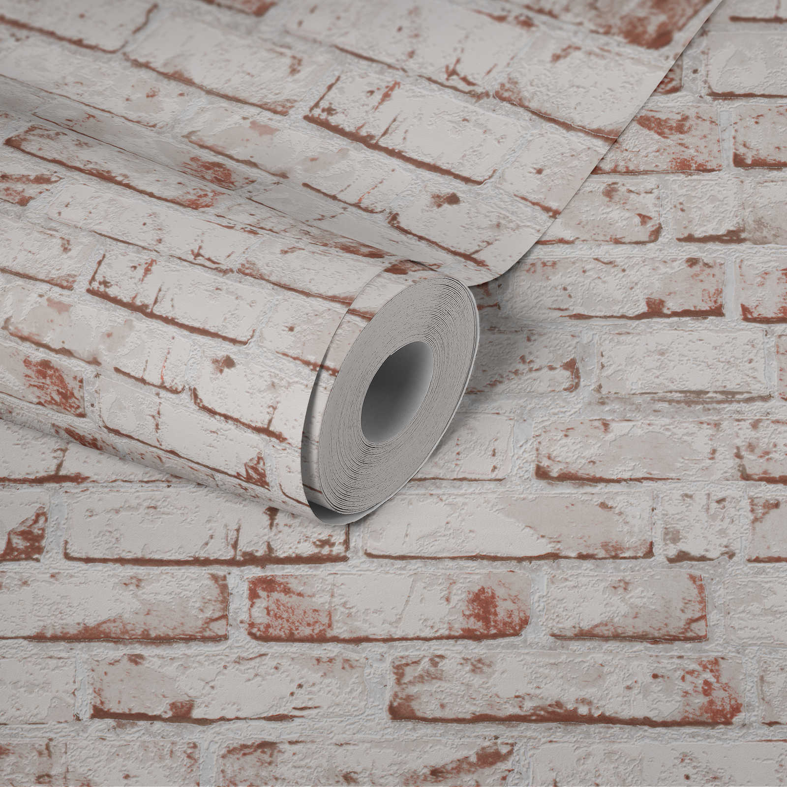             Steinoptiktapete mit rustikaler Ziegelwand & 3D-Effekt – Rot, Braun, Beige
        