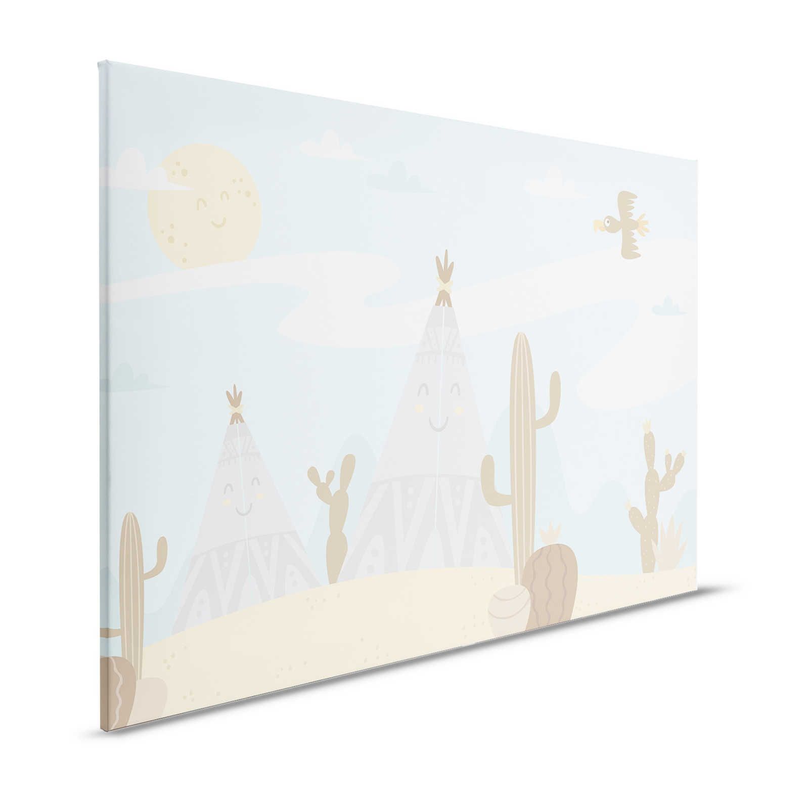Leinwand Wüstenlandschaft mit Tipis – 120 cm x 80 cm
