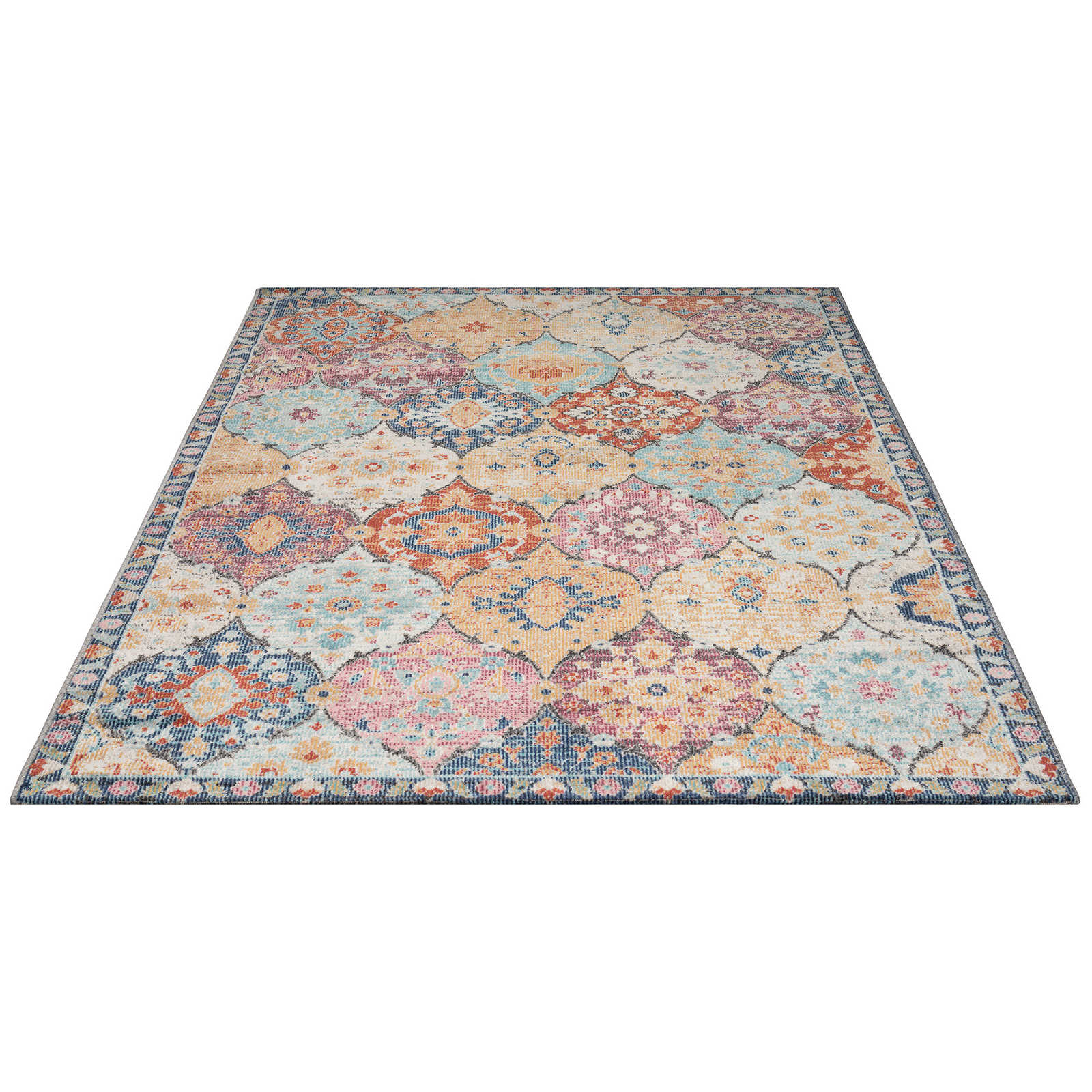 Bunter Outdoor Teppich aus Flachgewebe – 340 x 240 cm
