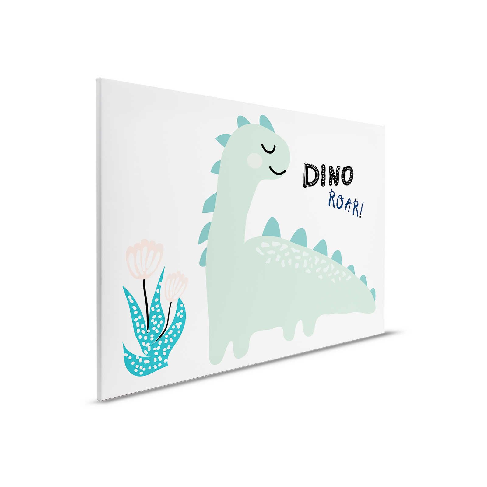 Leinwand mit gemaltem Dinosaurier – 90 cm x 60 cm
