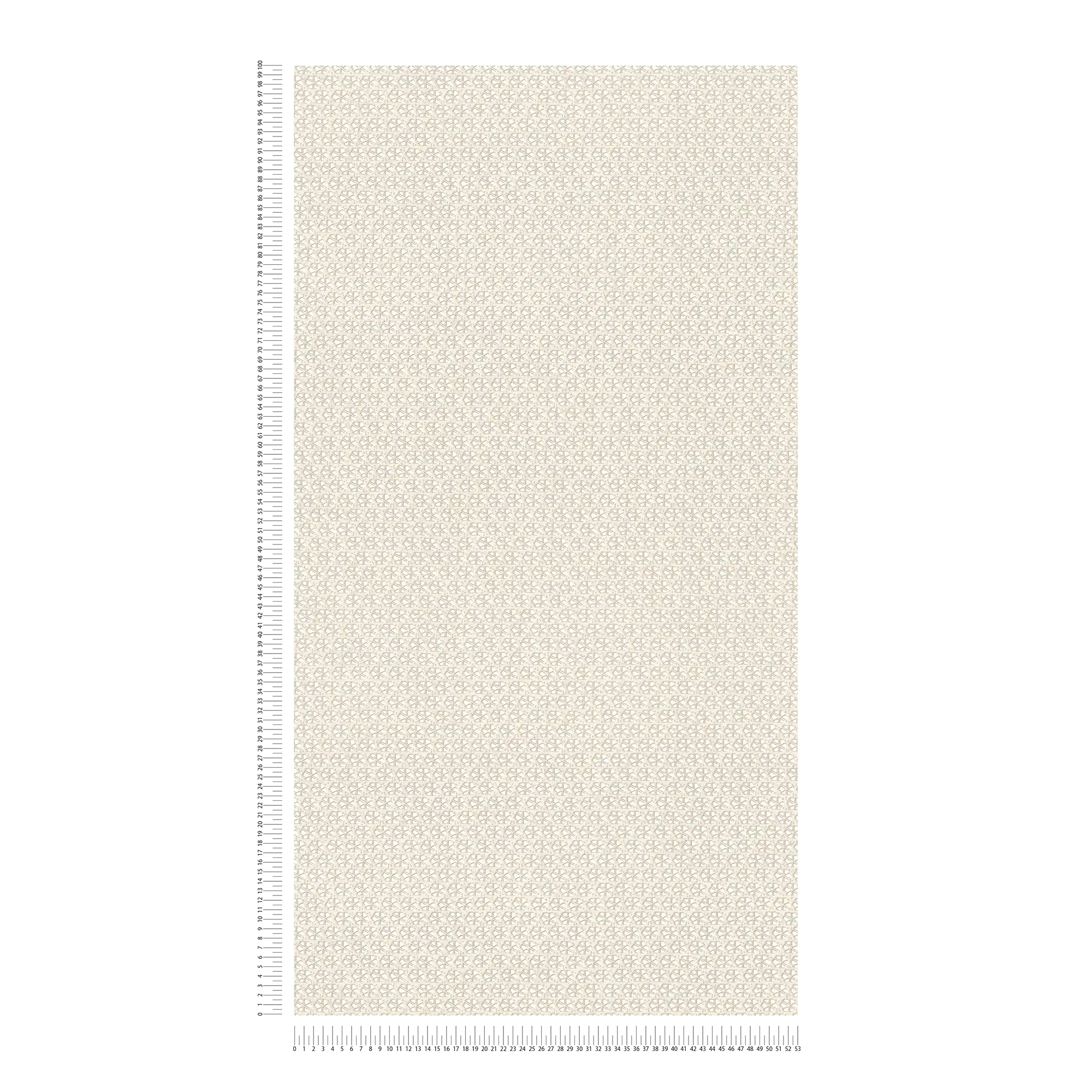             Tapete Rattan Muster im Japandi Stil – Grau, Weiß
        