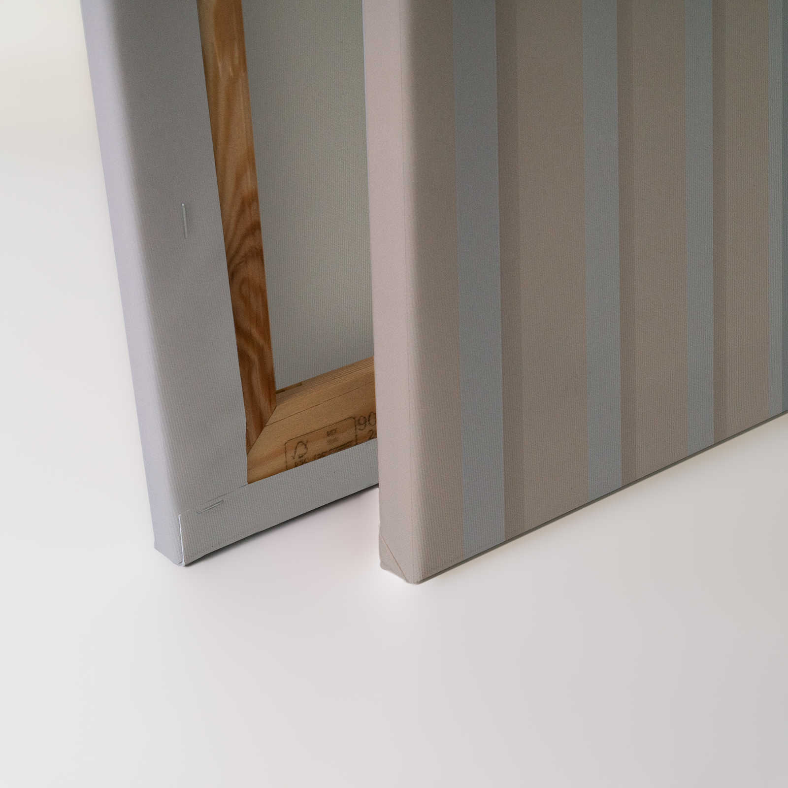             Illusion Room 2 - Leinwandbild 3D Streifen Design in Blau & Grau – 1,20 m x 0,80 m
        