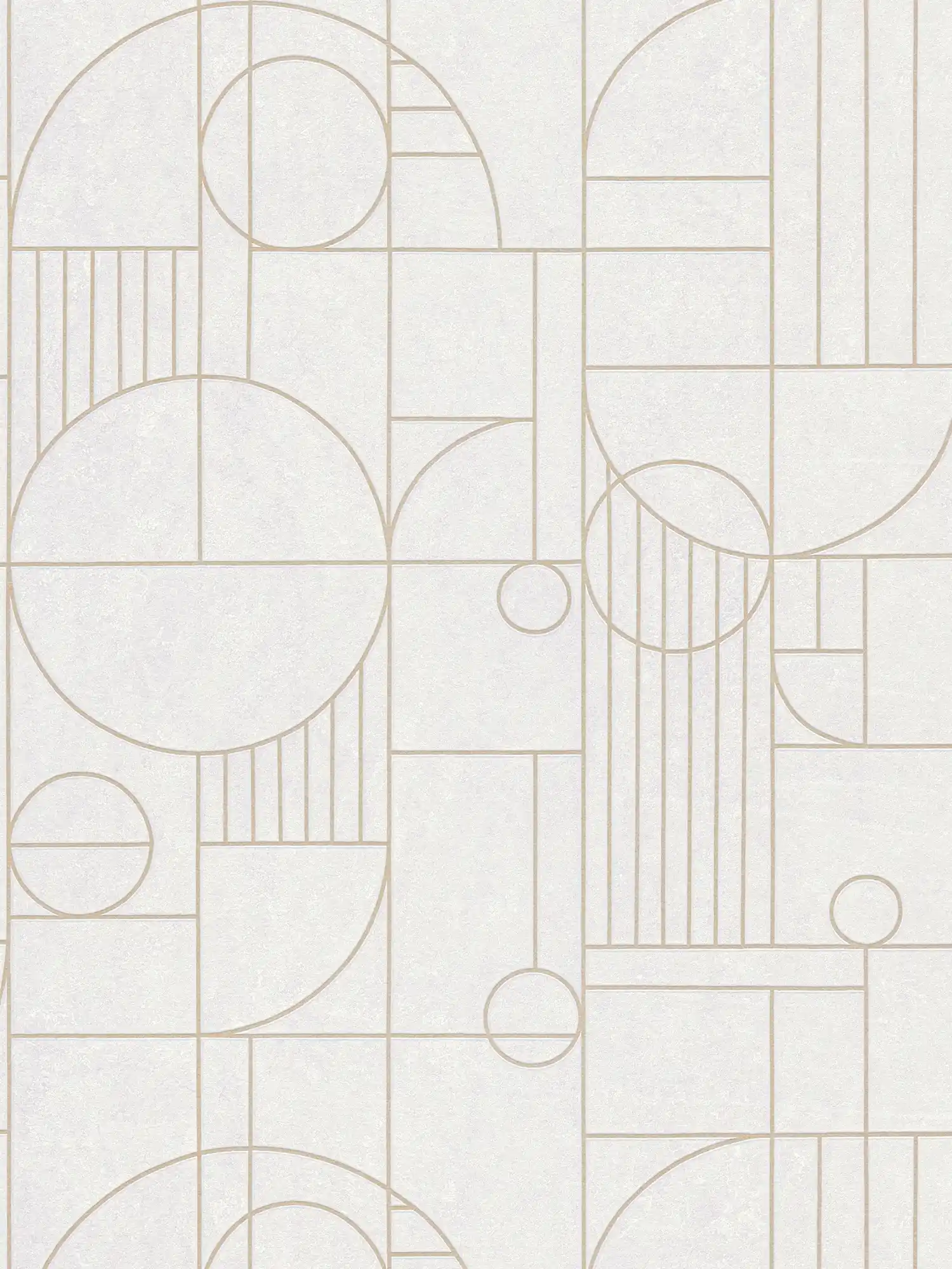 Fliesenoptik Tapete Art Deco Design marmoriert – Metallic, Weiß
