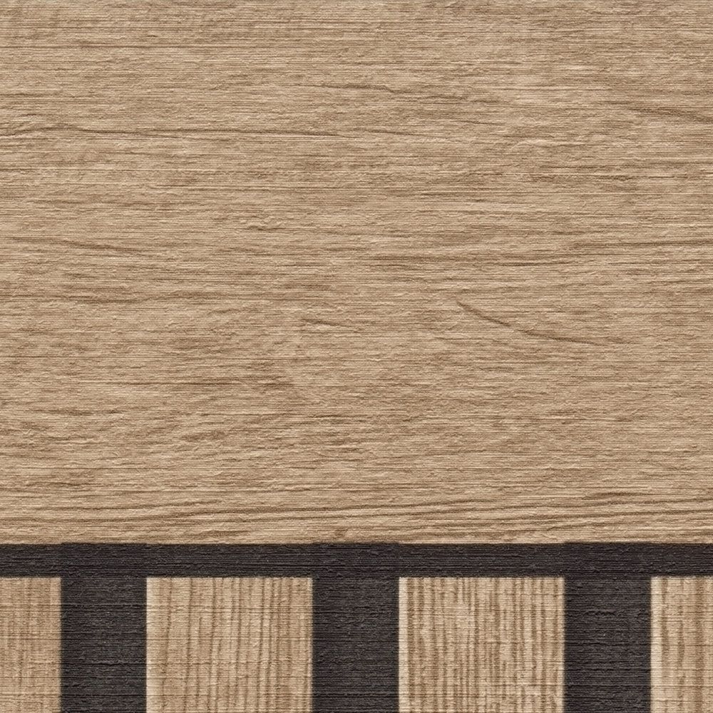             Vlies-Wandpaneel mit realistischen Akustik-Paneel Muster aus Holz – Beige, Braun
        