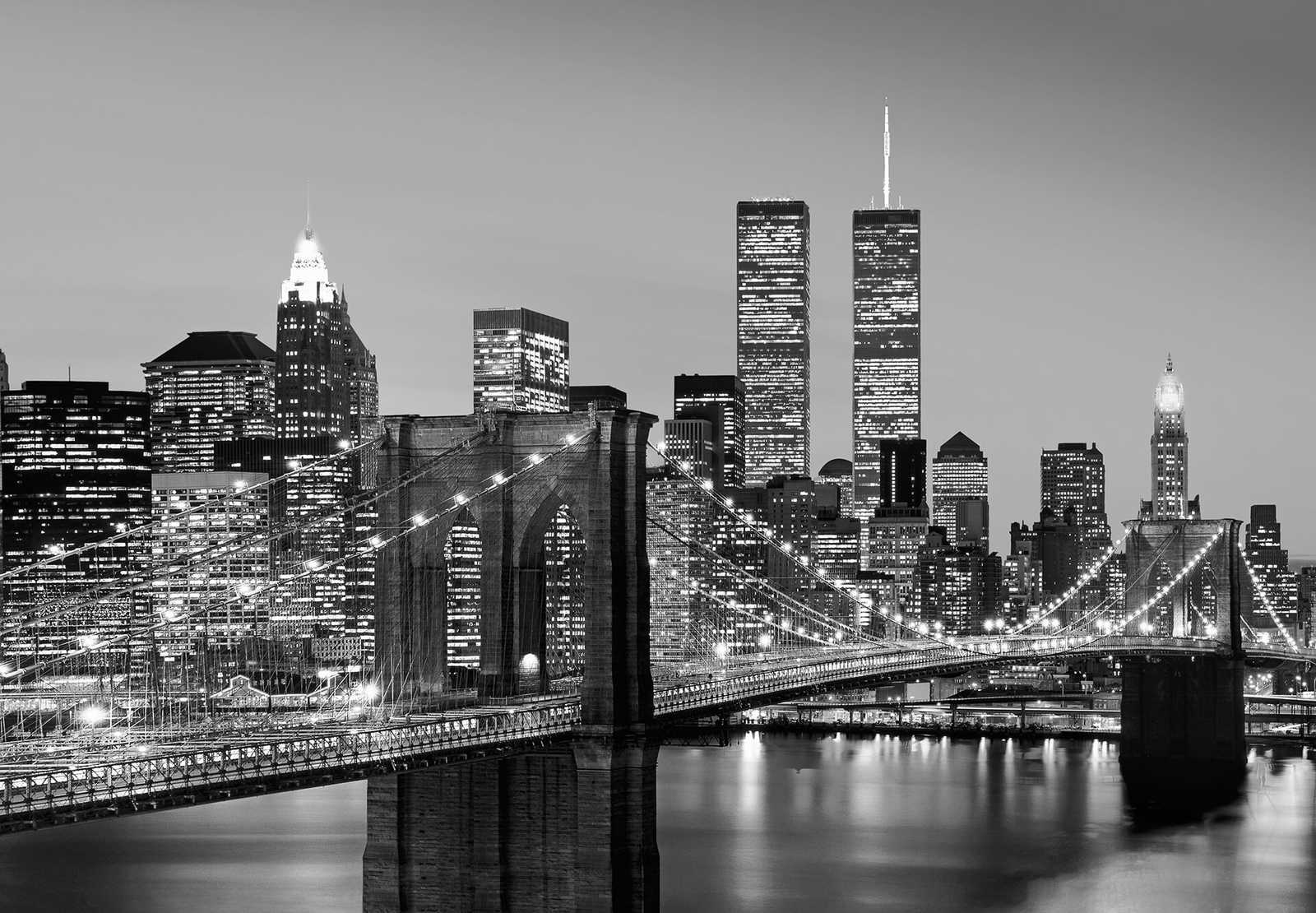         Schwarz-Weiß Fototapete Retro Manhattan Skyline
    