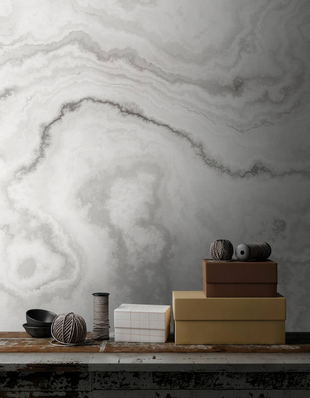             Carrara 1 - Fototapete in eleganter Marmoroptik – Grau, Weiss | Struktur Vlies
        