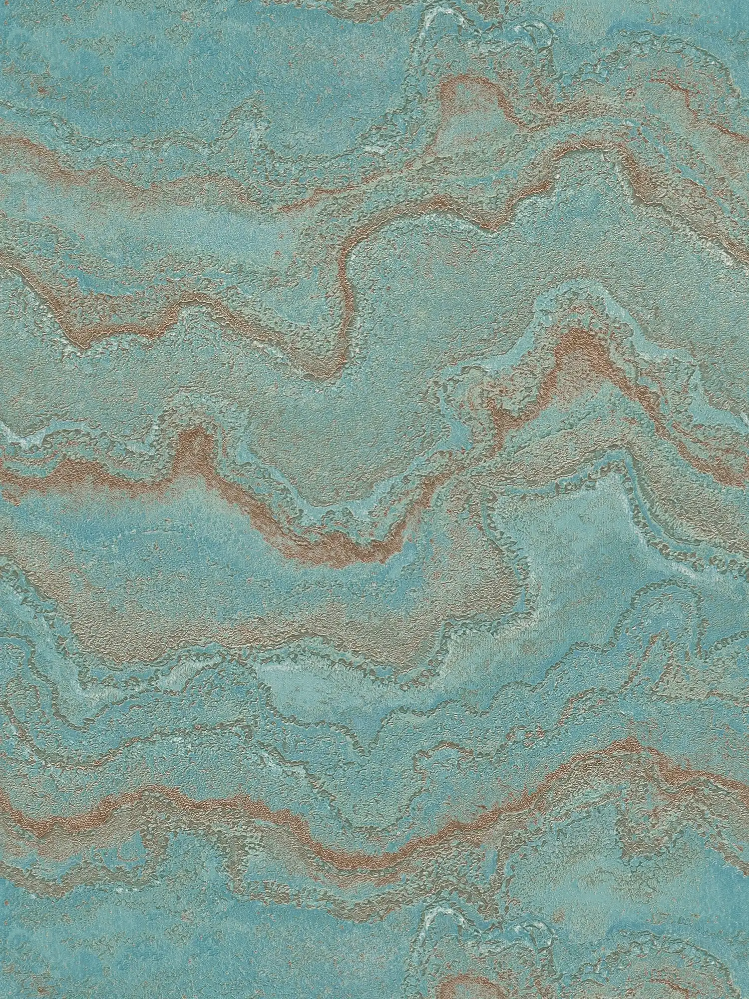         Vliestapete marmoriert mit Metallic- Effekt – Blau, Türkis, Gold
    
