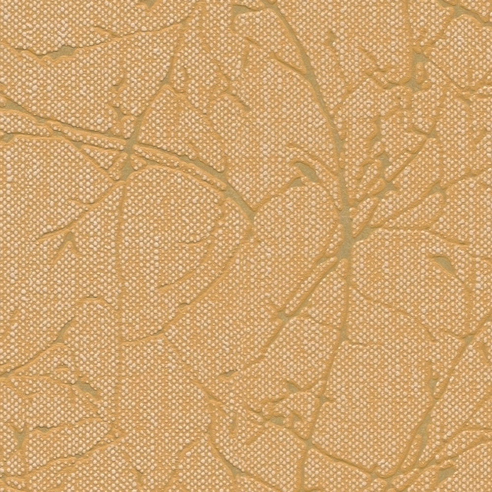             Vliestapete mit Ast-Muster und leichter Struktur – Gold, Gelb
        