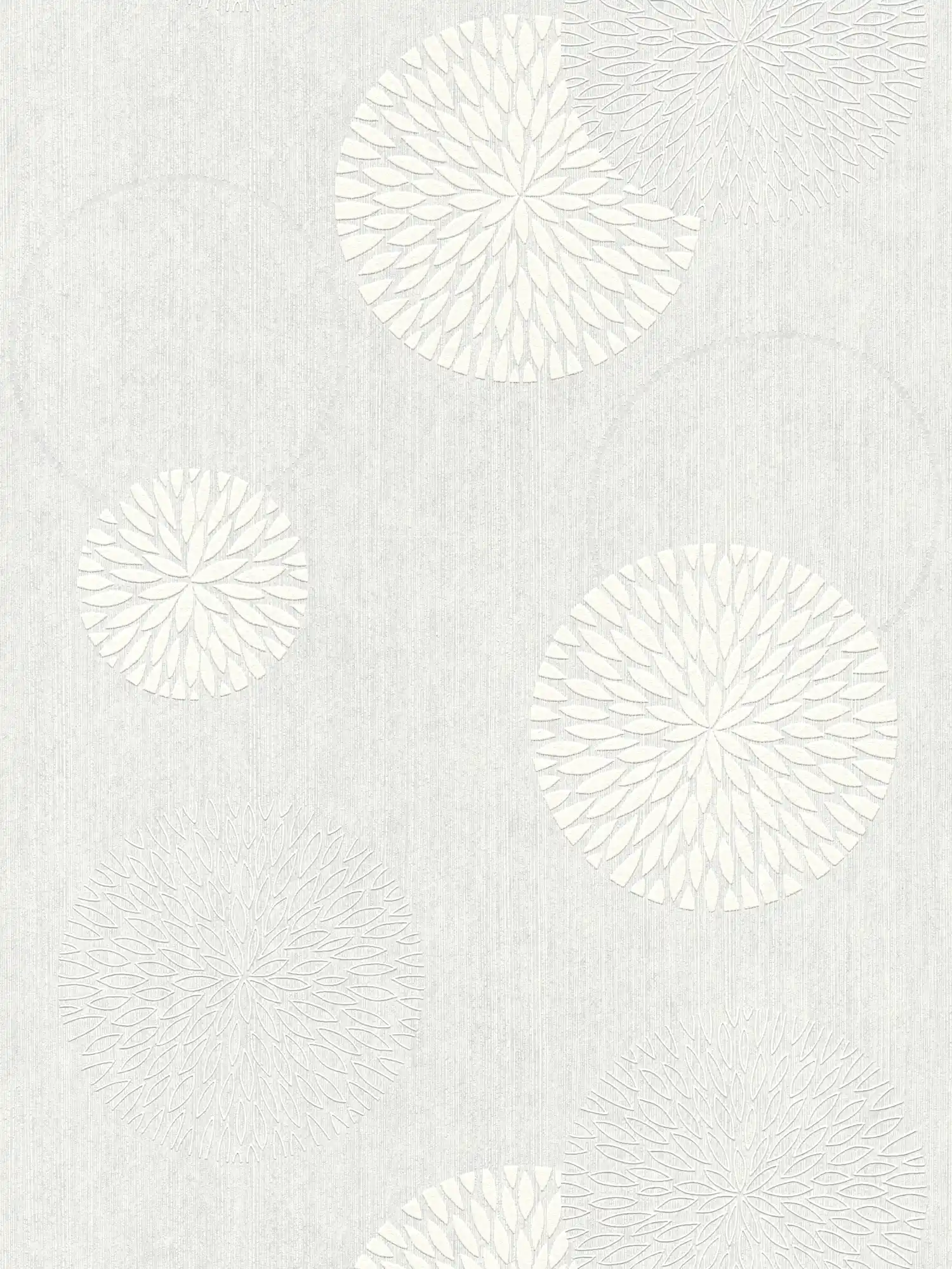 Grafiktapete Punktmuster Blüten – Überstreichbar, Weiß
