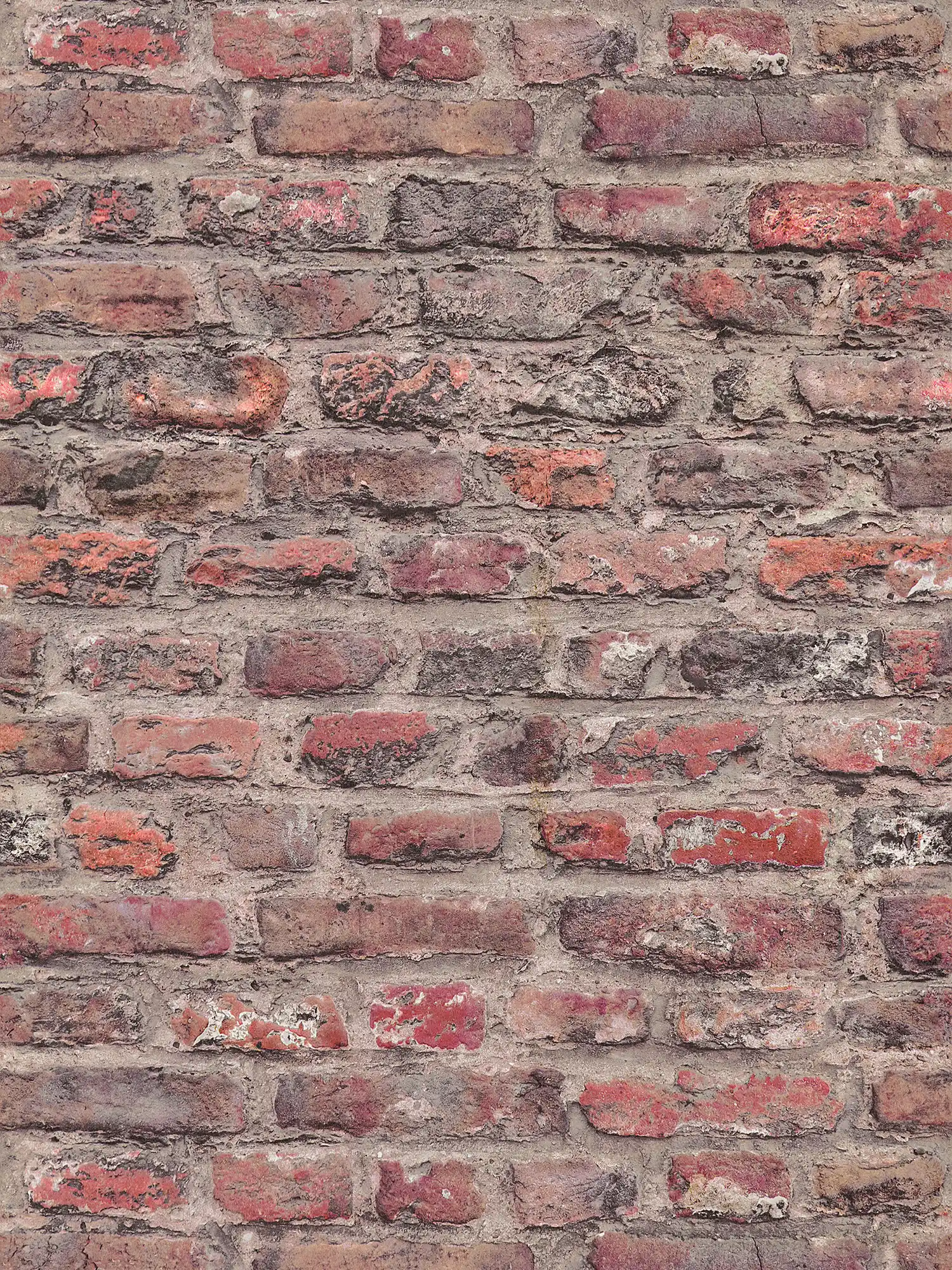 Vliestapete mit Ziegelmauer Design – Rot, Braun
