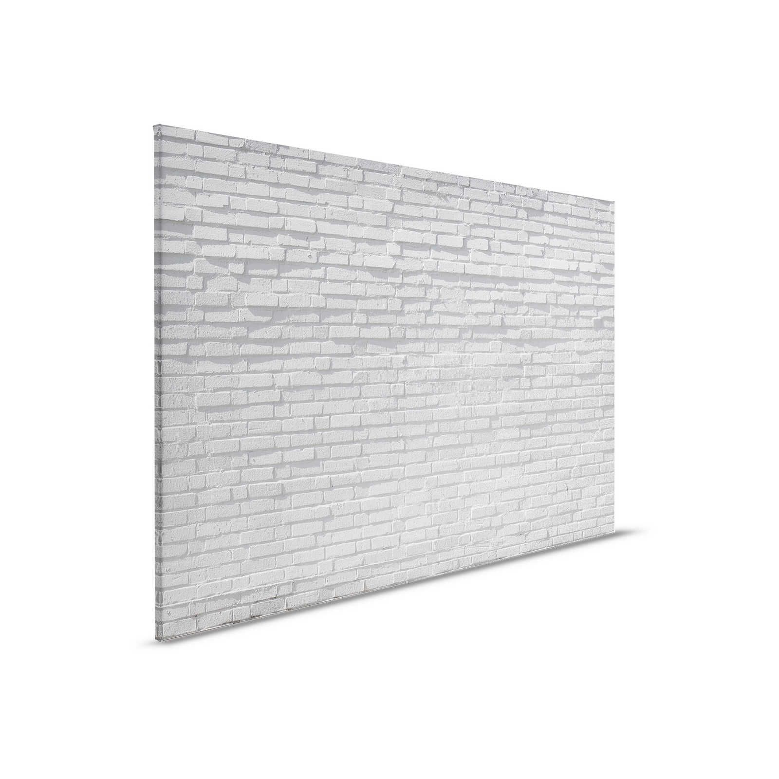 Leinwandbild graue Ziegelmauer in 3D Look – 0,90 m x 0,60 m

