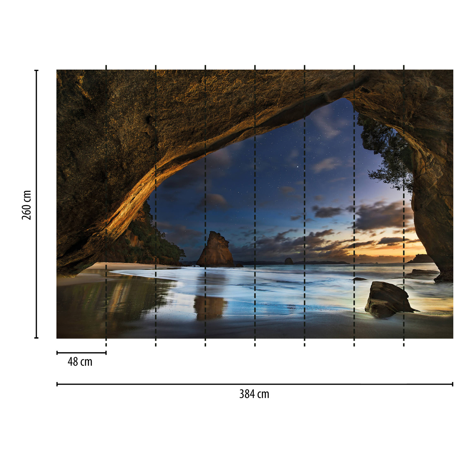             Fototapete Natur Höhle in Neuseeland – Braun, Blau
        