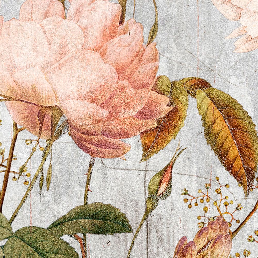             Fototapete »rose« - Blumenmuster im Vintage-Stil – Glattes, leicht perlmutt-schimmerndes Vlies
        
