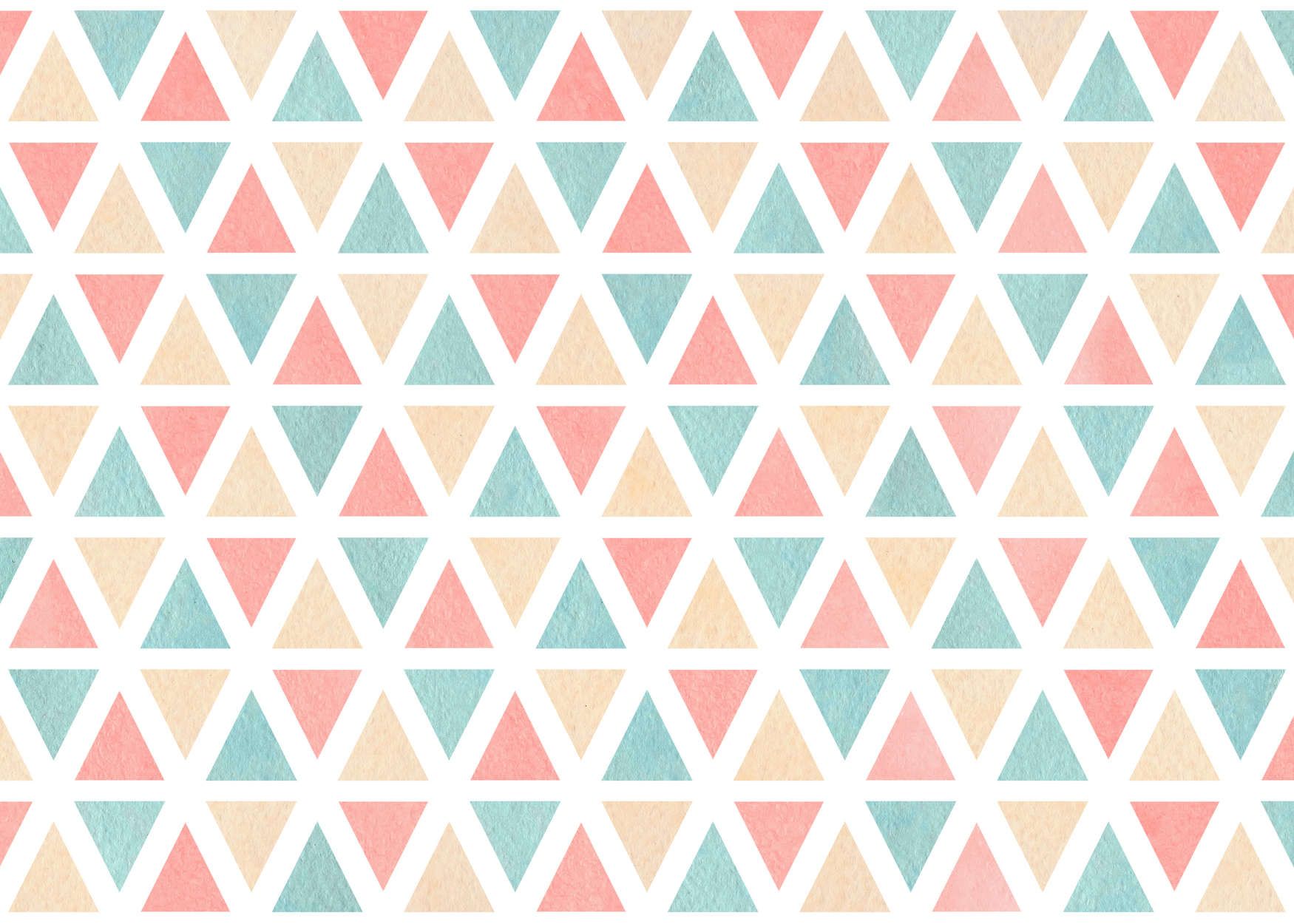             Fototapete grafisches Muster mit bunten Dreiecken – Glattes & perlmutt-schimmerndes Vlies
        