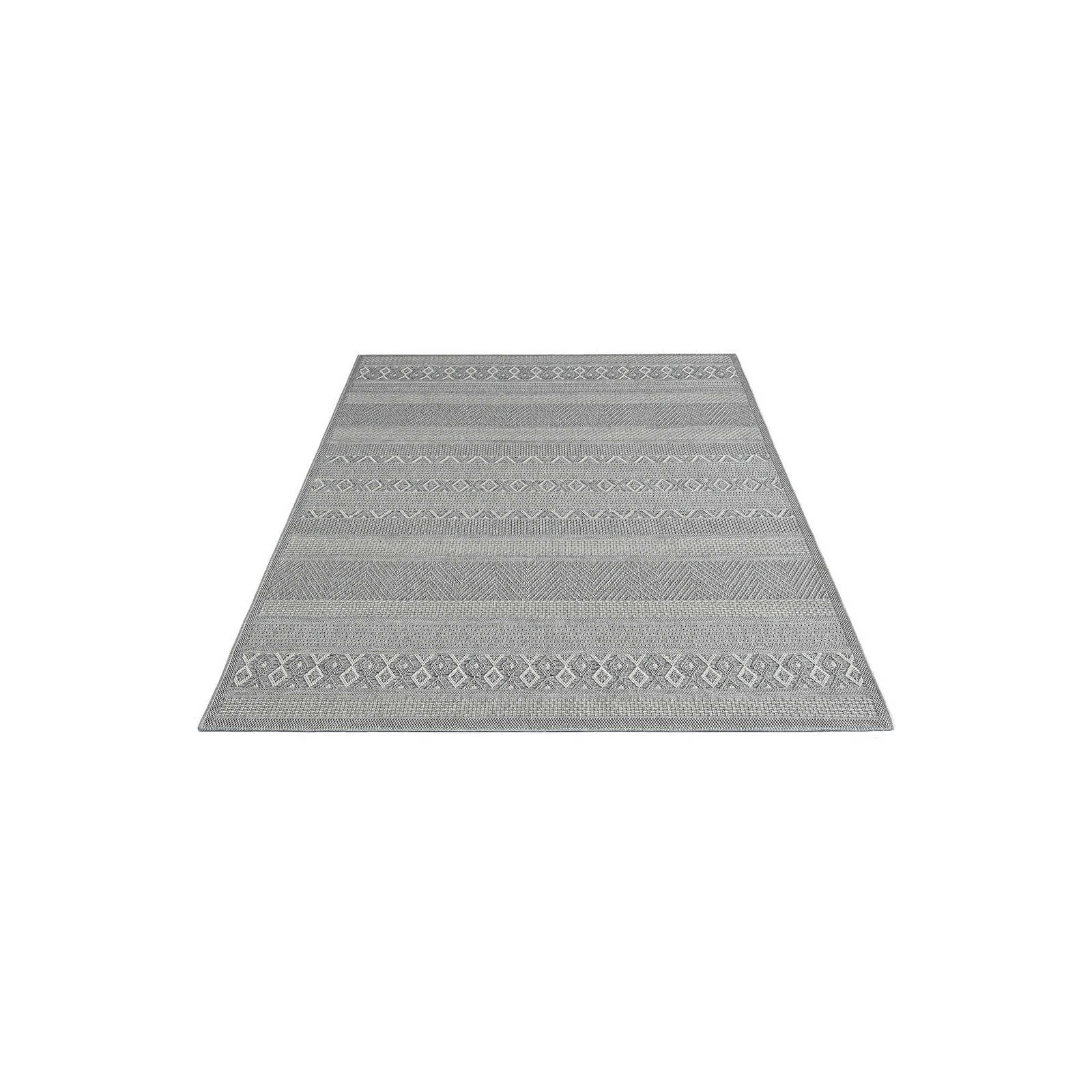Schlicht Bemusterter Outdoor Teppich in Grau – 150 x 80 cm
