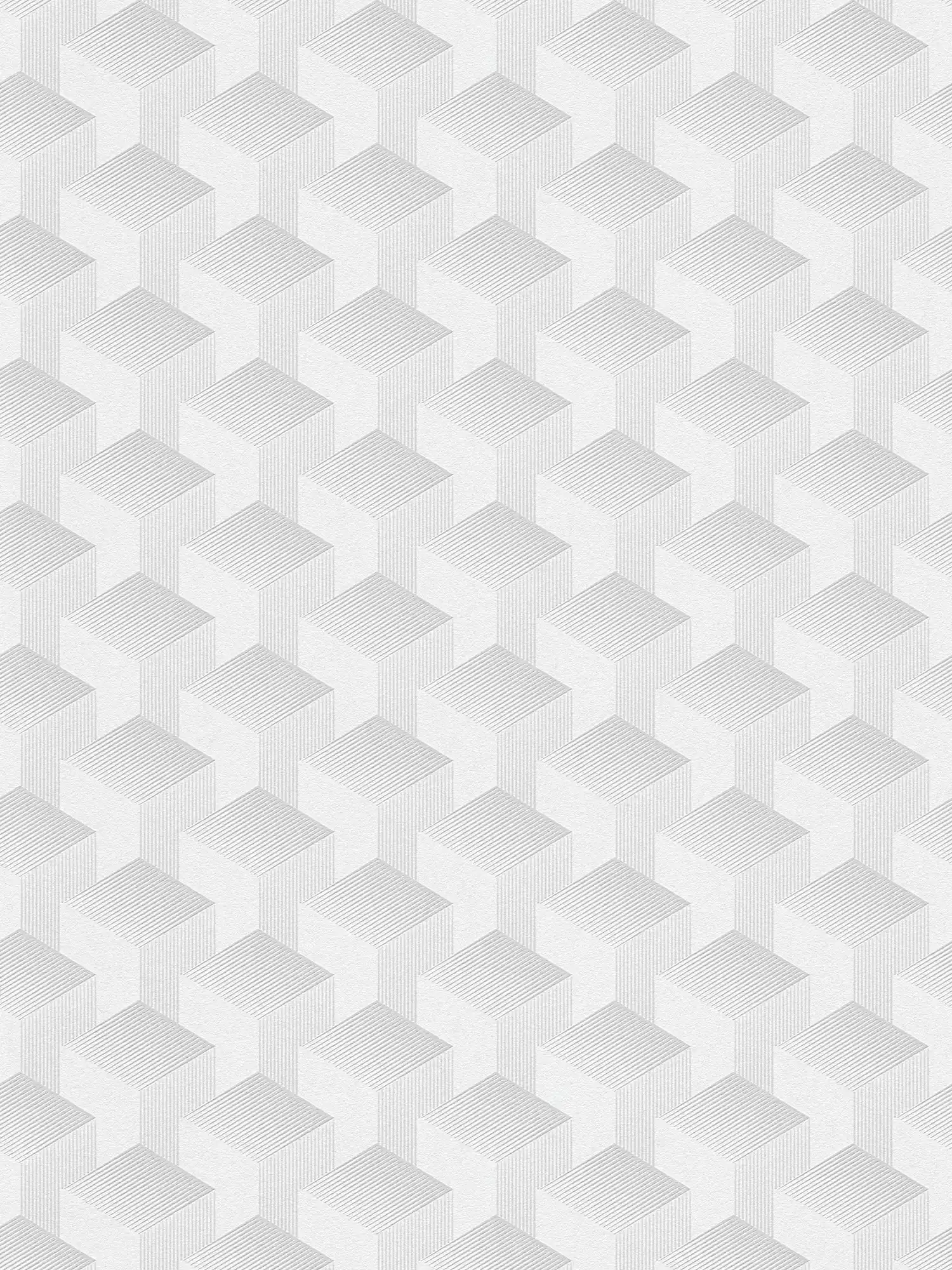 Geometrische 3D Tapete mit Grafik-Muster matt – Grau
