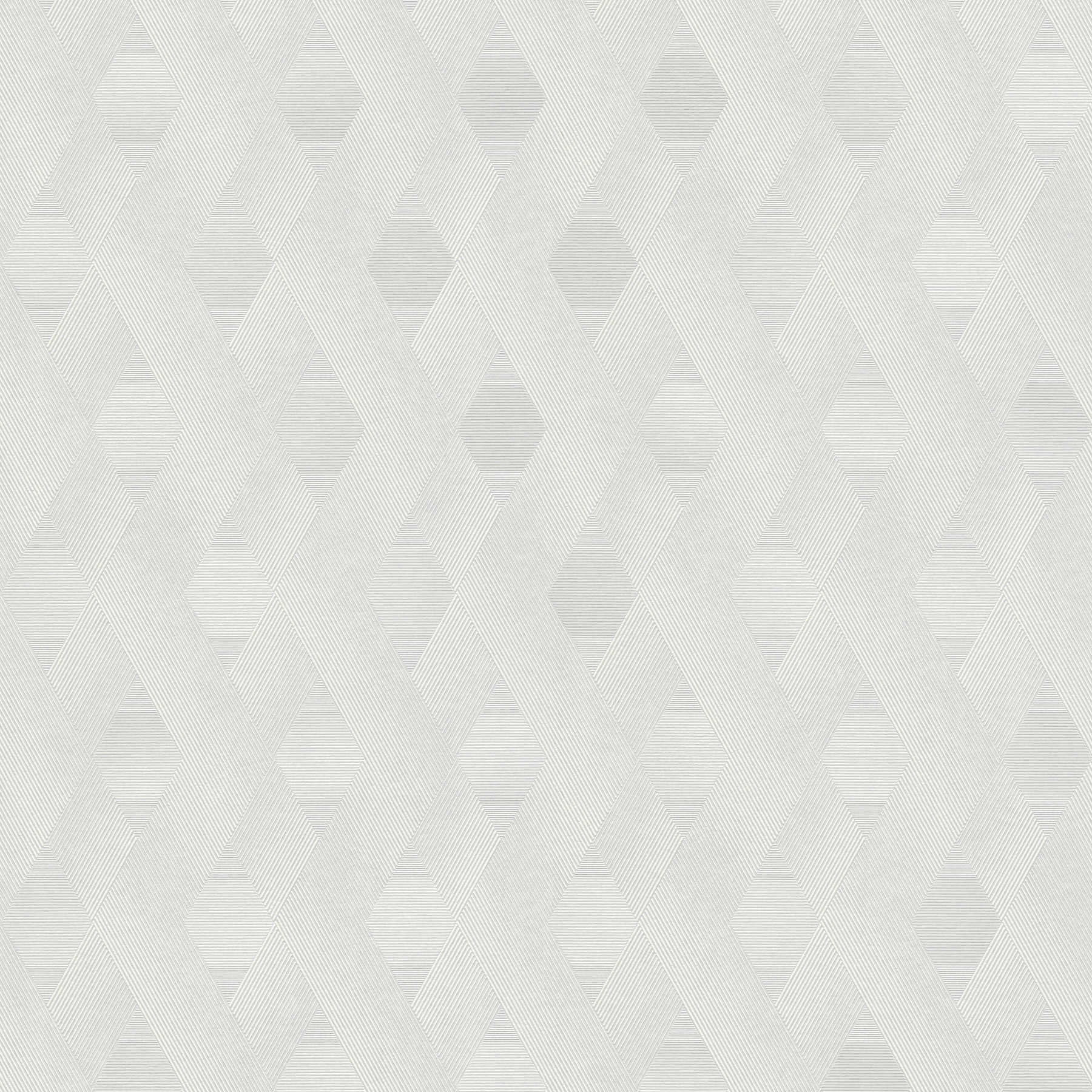 Ton-in-Ton Tapete mit Linienmuster & Strukturprägung – Weiß

