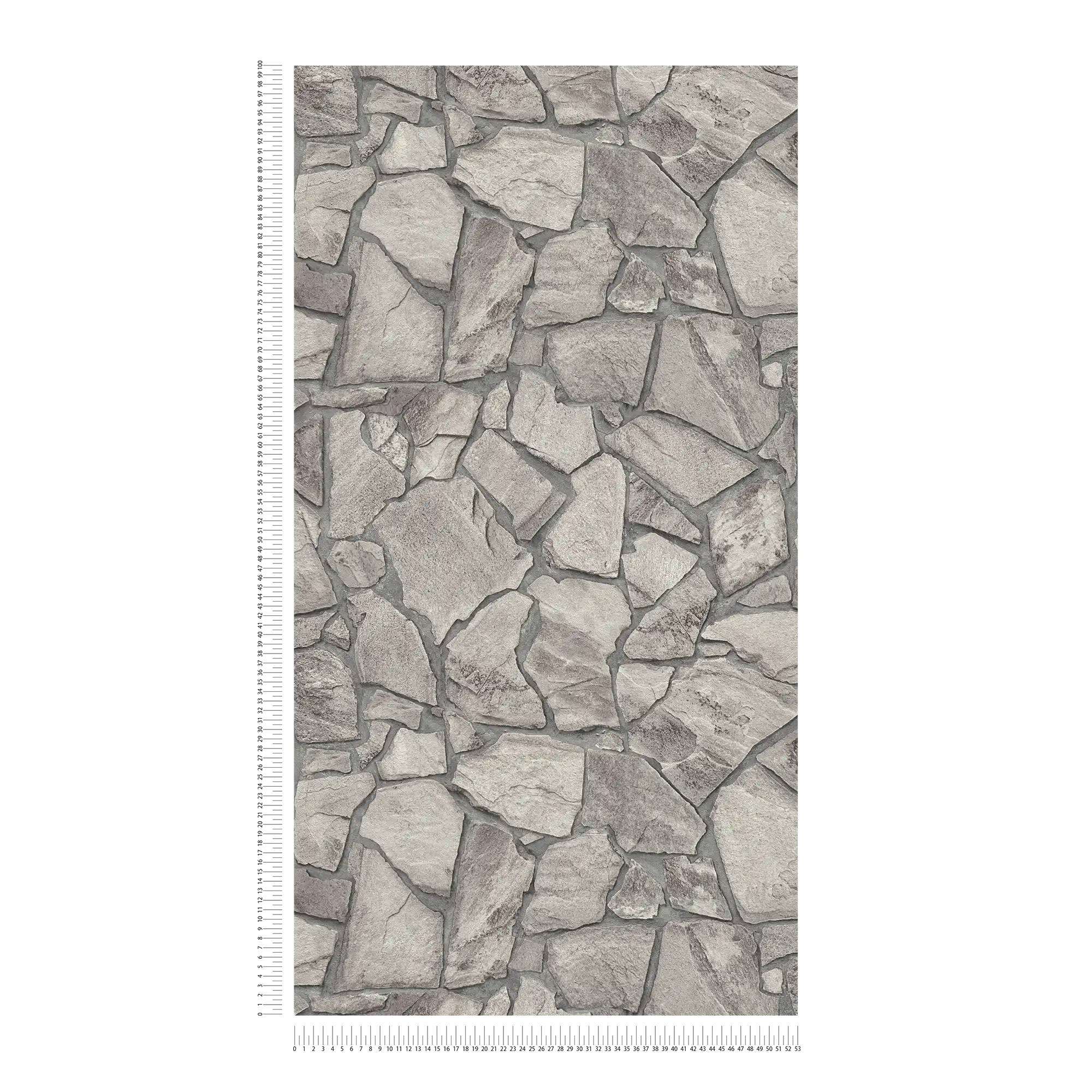             Naturstein Mauerwerk Vliestapete 3D-Optik – Grau, Grau
        
