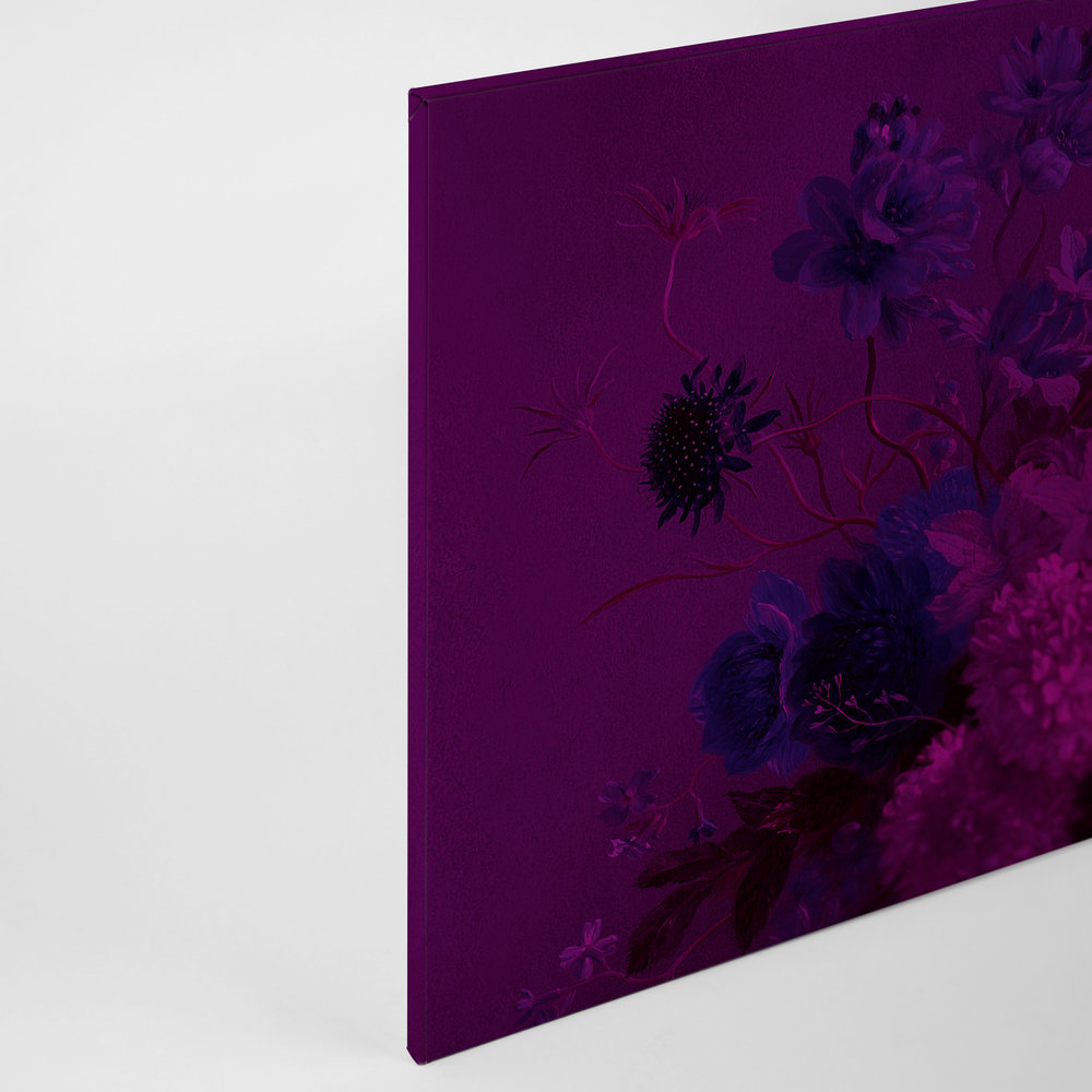             Neon Leinwandbild mit Blumen Stillleben | Bouquet Vibran 3 – 0,90 m x 0,60 m
        