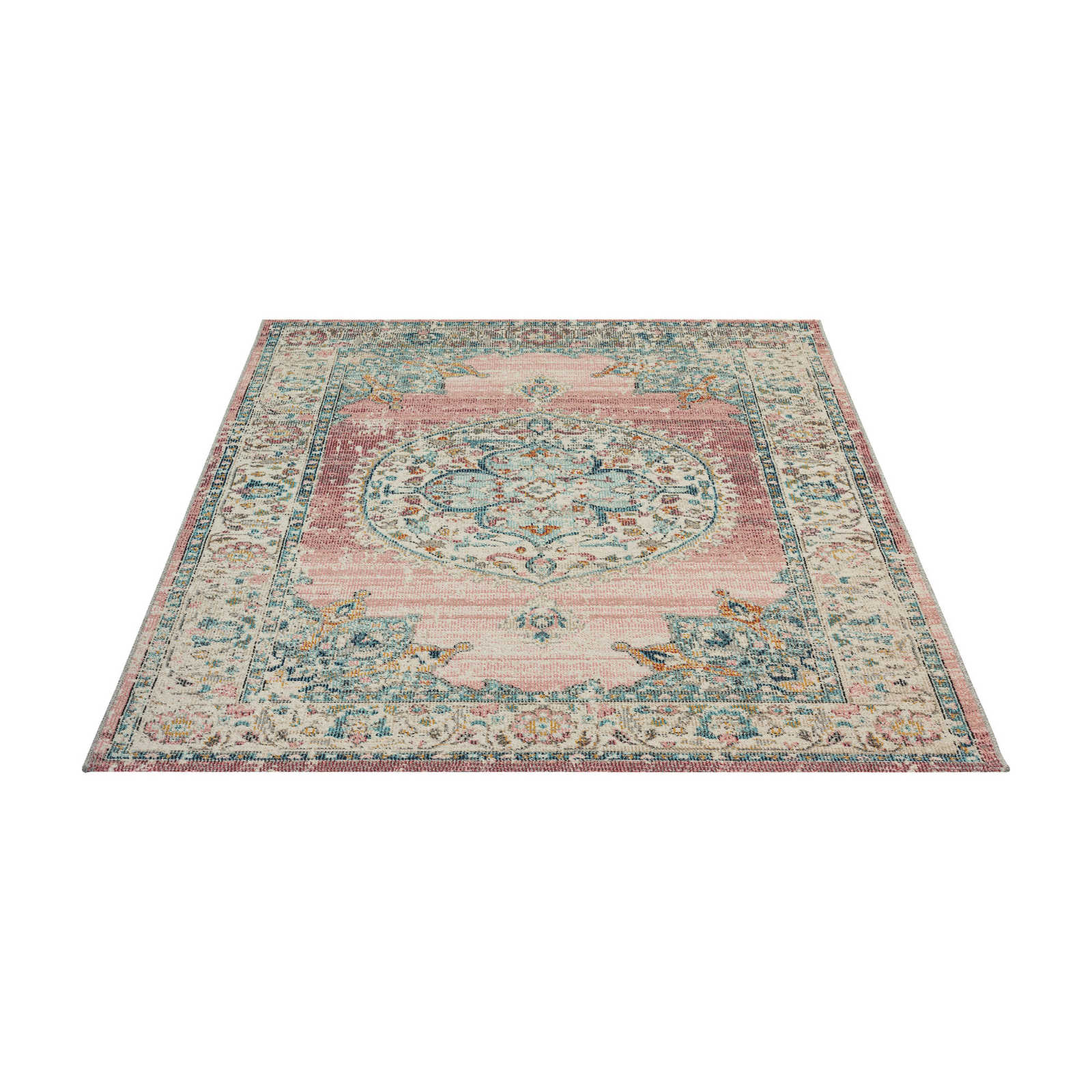 Outdoor Teppich aus Flachgewebe mit Pinken Akzenten – 290 x 200 cm
