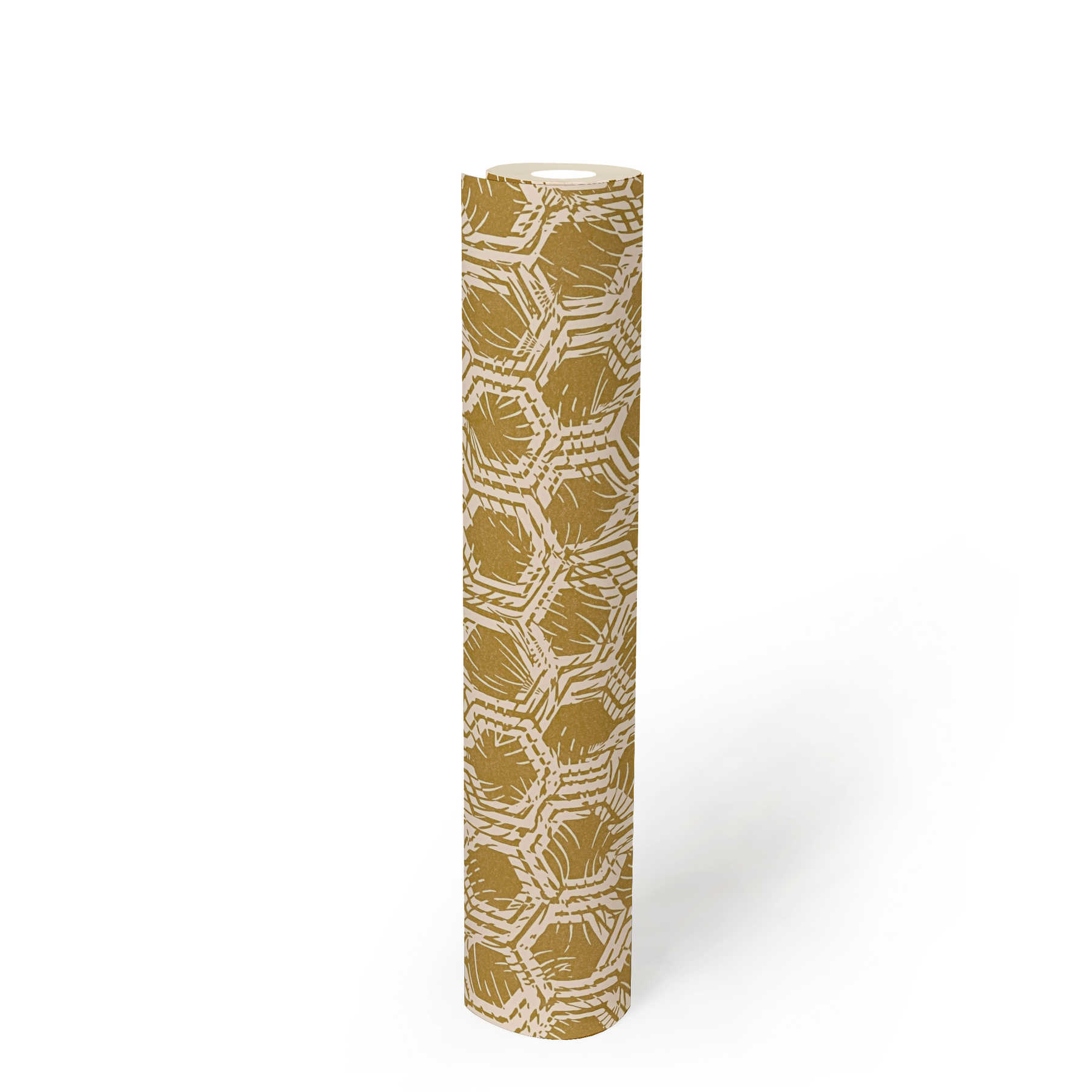            Metallic Tapete mit geometrischen Muster – Gold, Beige
        