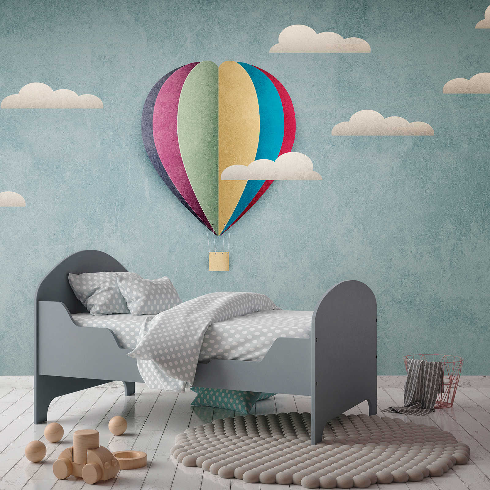 Tapeten-Neuheit | Motivtapete Heißluftballon & Wolkenhimmel für Kids
