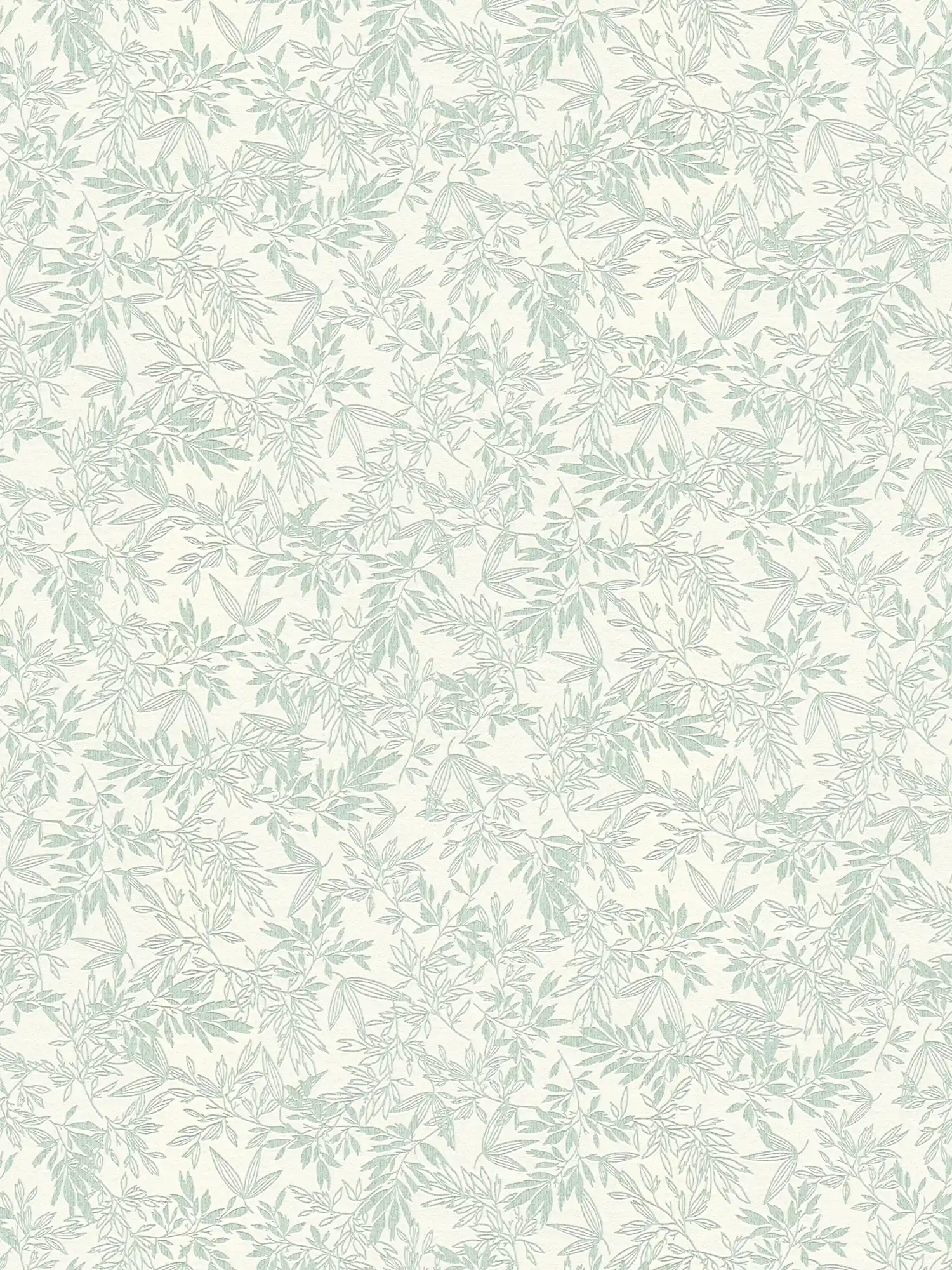 Vliestapete mit großflächigem Blätter Motiv matt – Grün, Weiß
