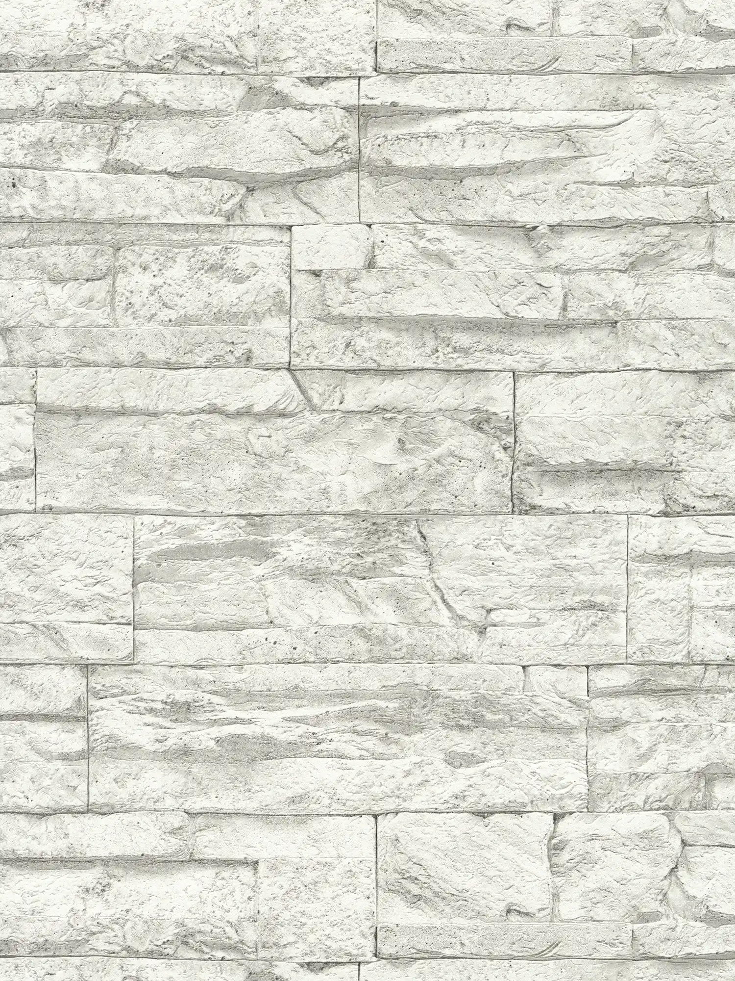 Tapete mit hellem Mauerwerk aus Natursteinen – Weiß, Grau
