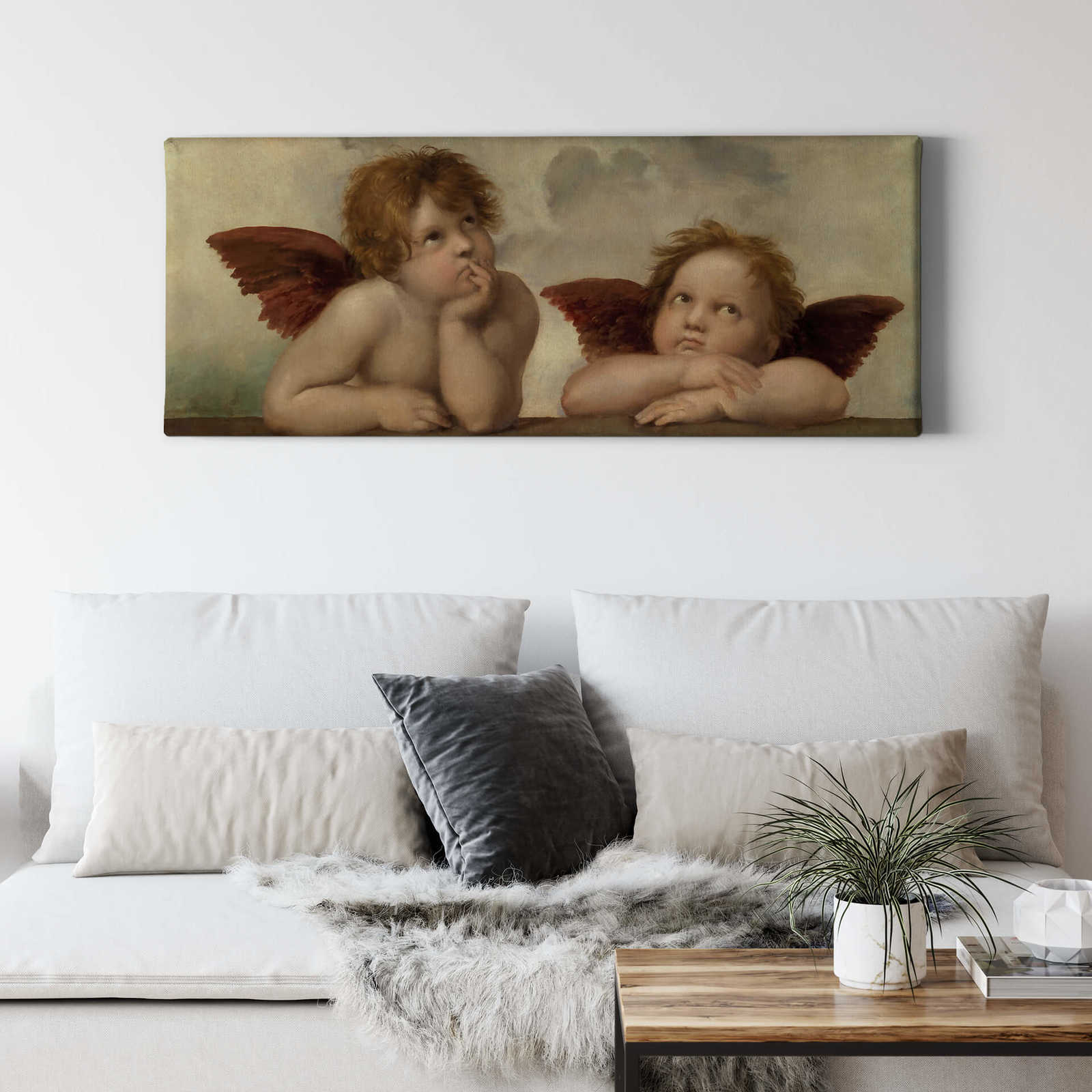             Panorama Leinwandbild zwei Engel von Raffael – 1,00 m x 0,40 m
        