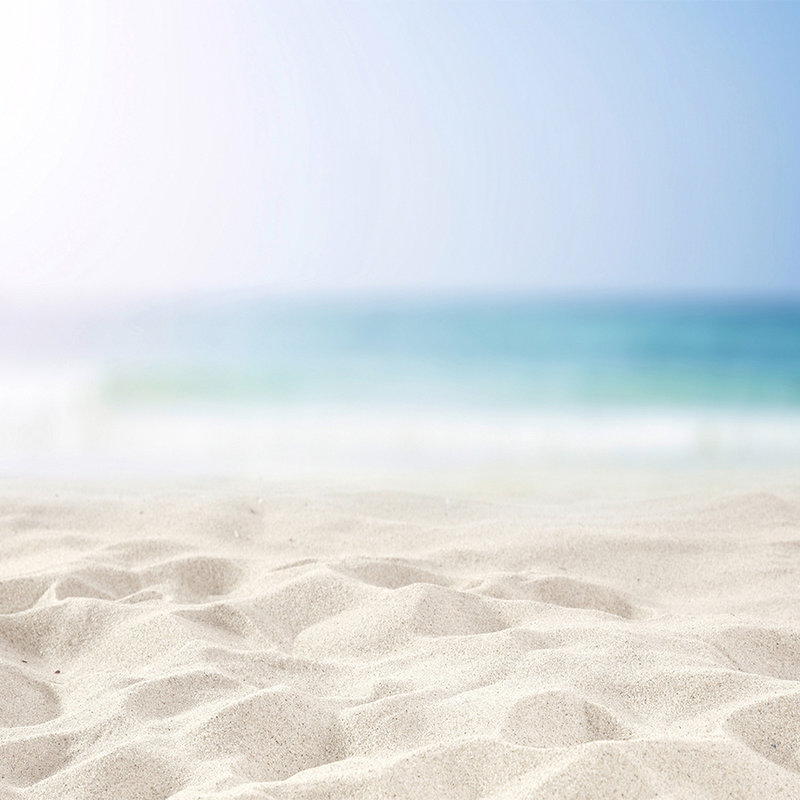 Fototapete Strand mit Sand in Weiß – Perlmutt Glattvlies
