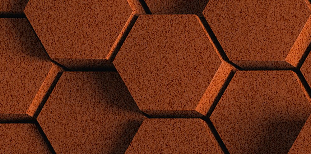             Honeycomb 2 - 3D Fototapete mit orangenem Wabendesign - Struktur Filz – Kupfer, Orange | Struktur Vlies
        