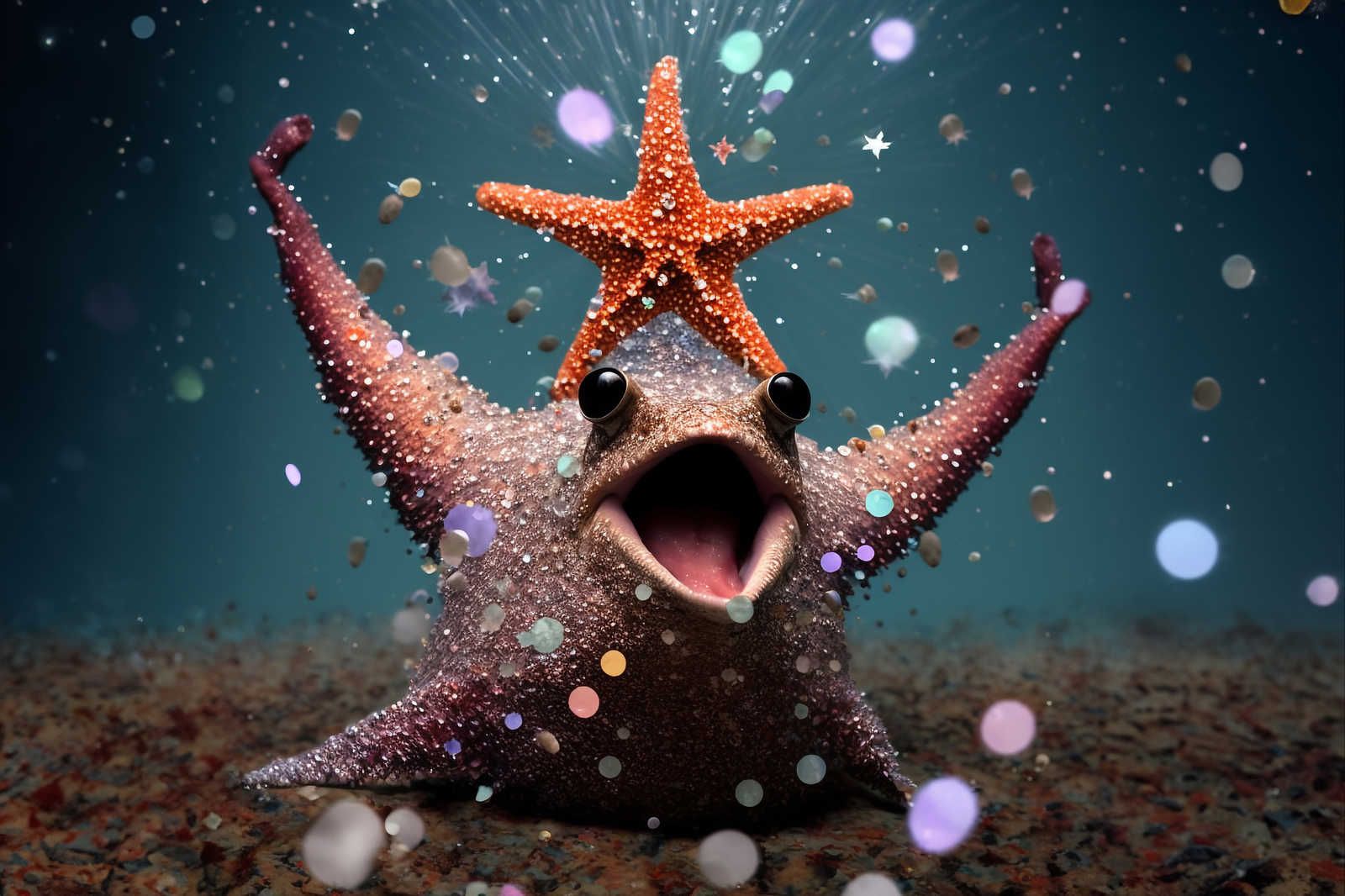             KI-Leinwandbild »party starfish« – 90 cm x 60 cm
        