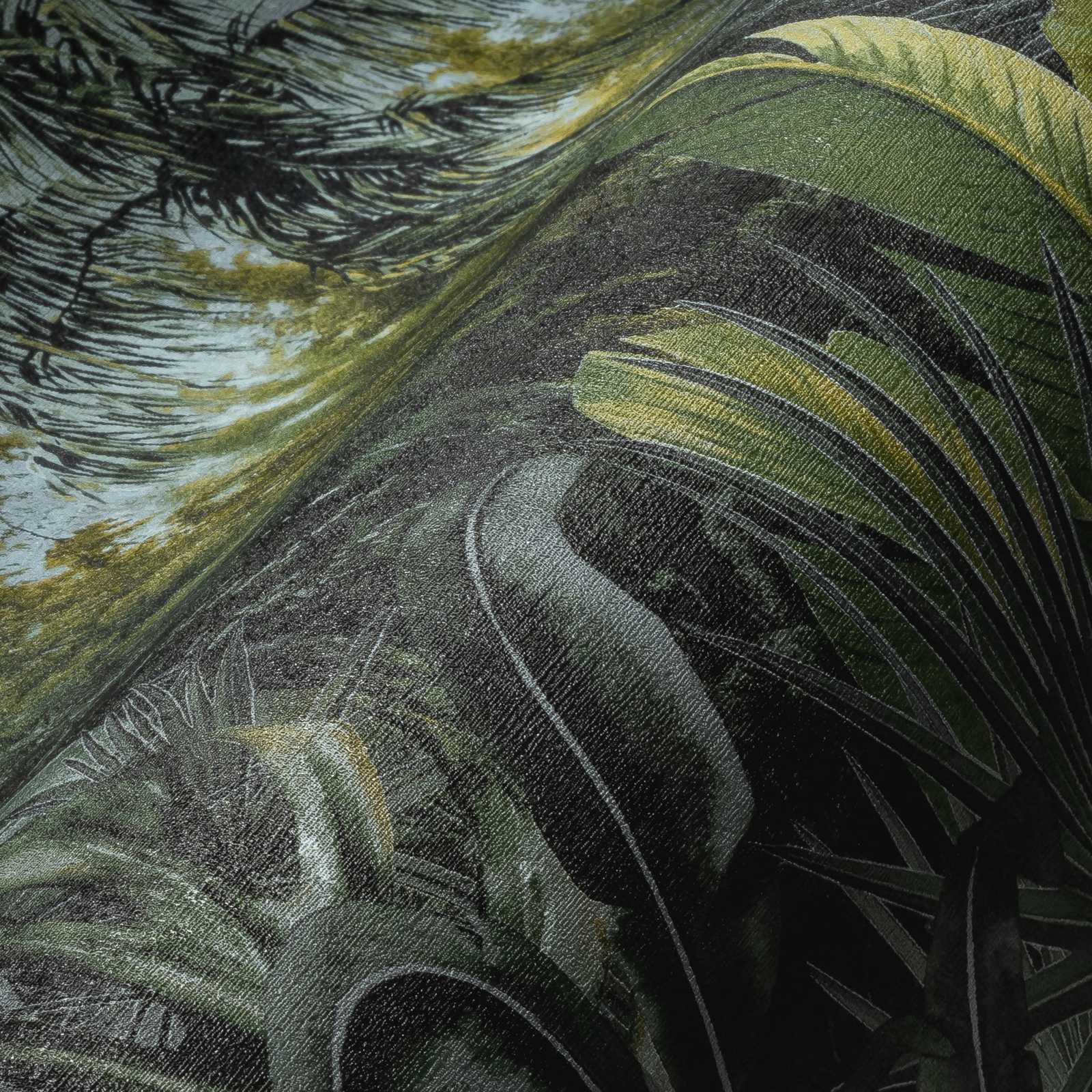             Vliestapete Dschungel mit Palmen & Blätter Design – Grün
        