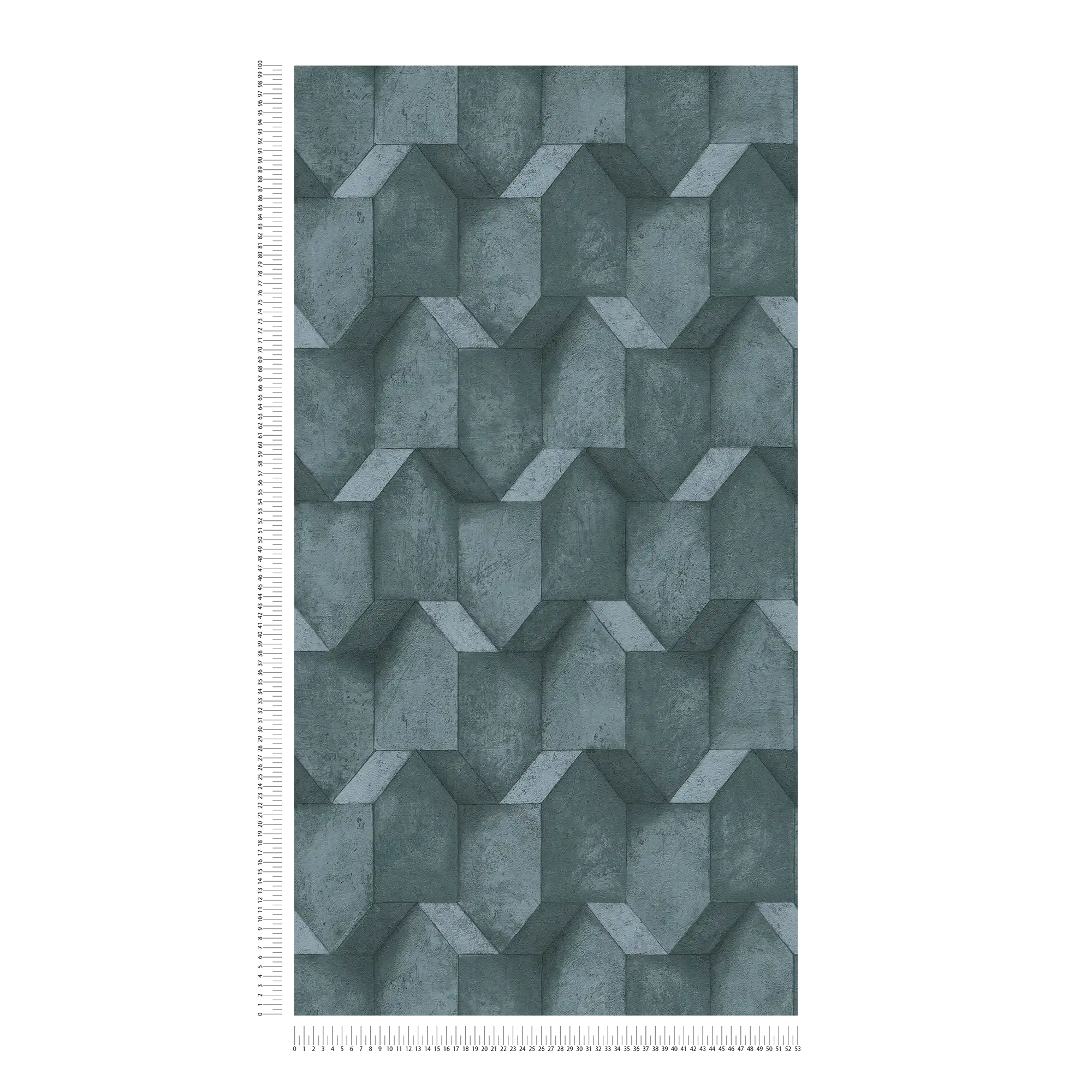             3D Betonoptik Tapete mit Strukturdetails – Blau
        