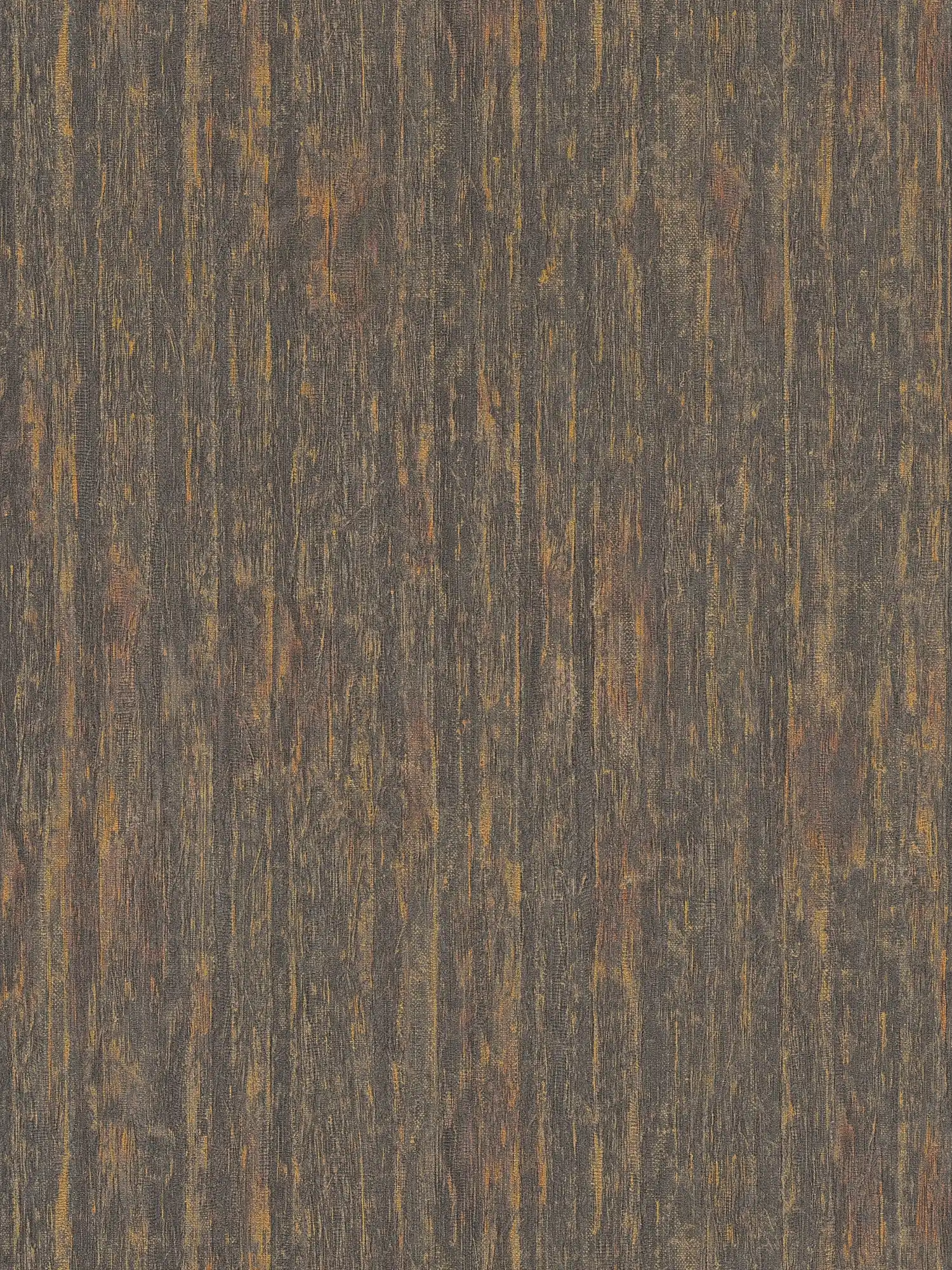 Vliestapete mit Linienbemusterung wellenförmig – Schwarz, Orange, Bronze
