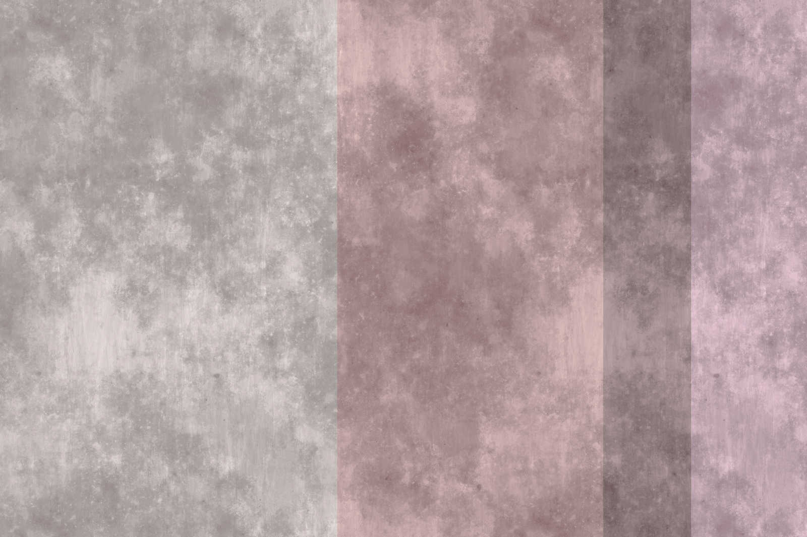             Betonoptik Leinwandbild mit Streifen | grau, rosa – 0,90 m x 0,60 m
        