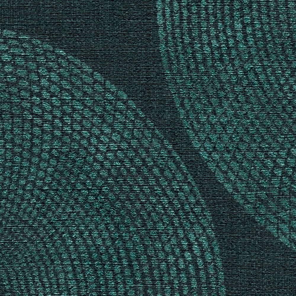             Ethno Tapete Kreise mit Strukturdesign – Grün, Metallic
        