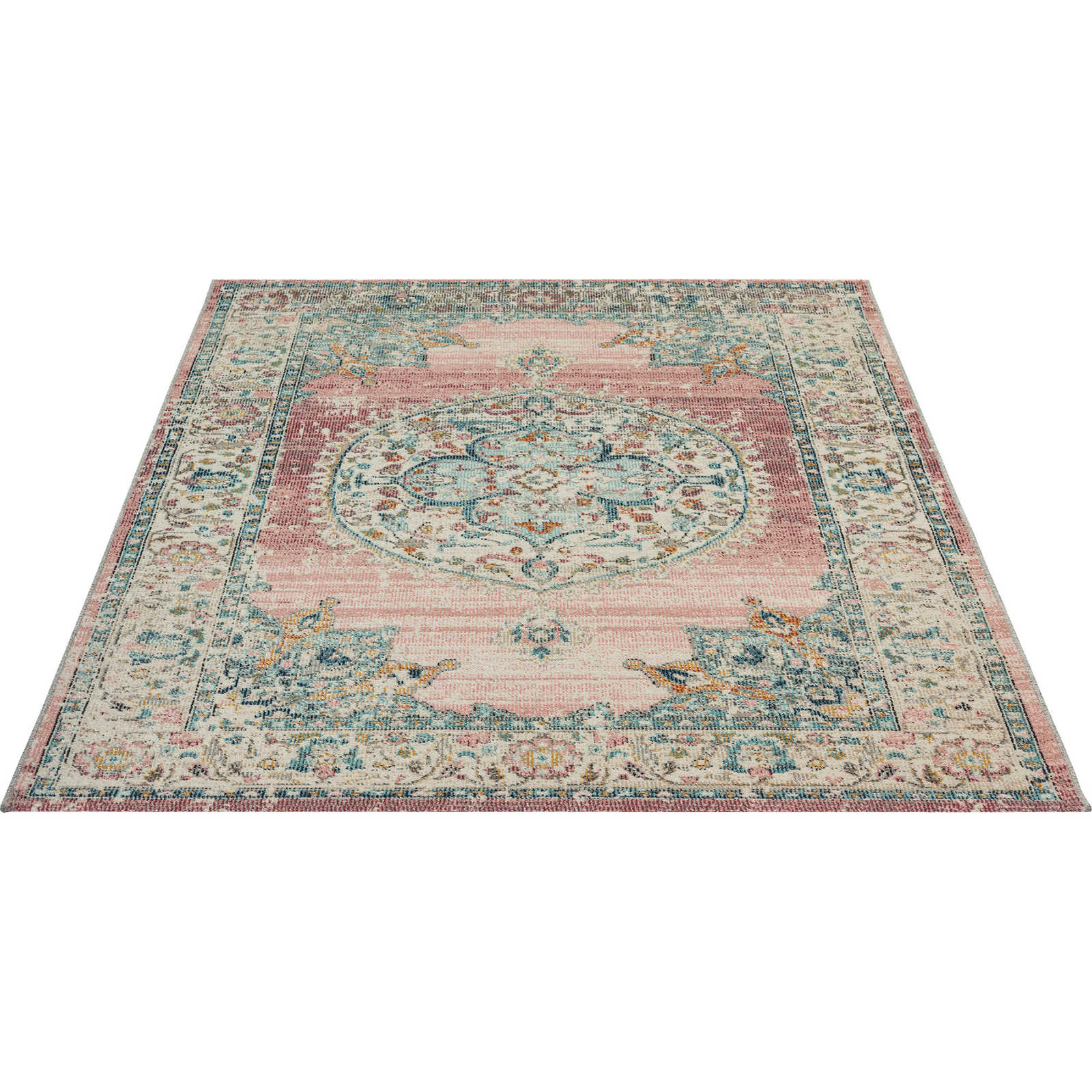 Outdoor Teppich aus Flachgewebe mit Pinken Akzenten – 340 x 240 cm
