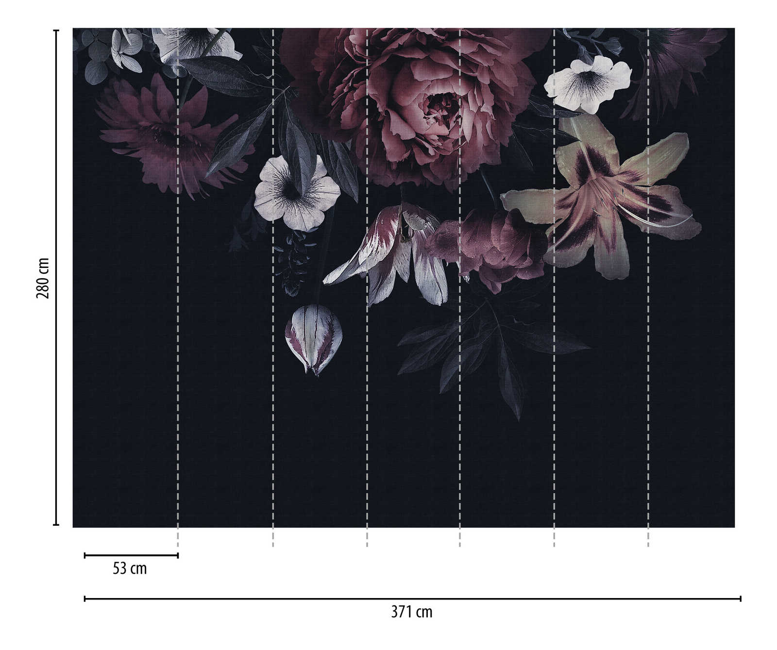             Tapeten Neuheit | Dunkle Motivtapete Blumen im Gemälde Stil
        