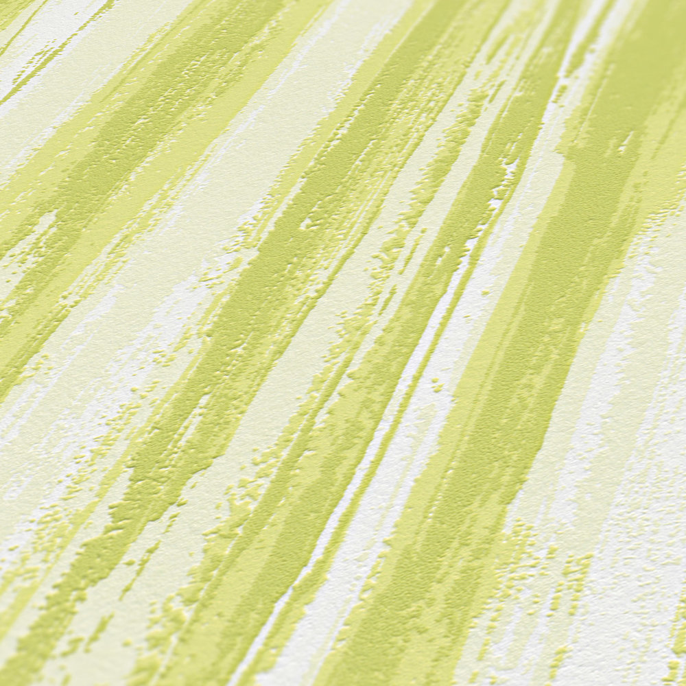             Grüne Tapete mit natürlichem Linienmuster – Grün, Weiß
        