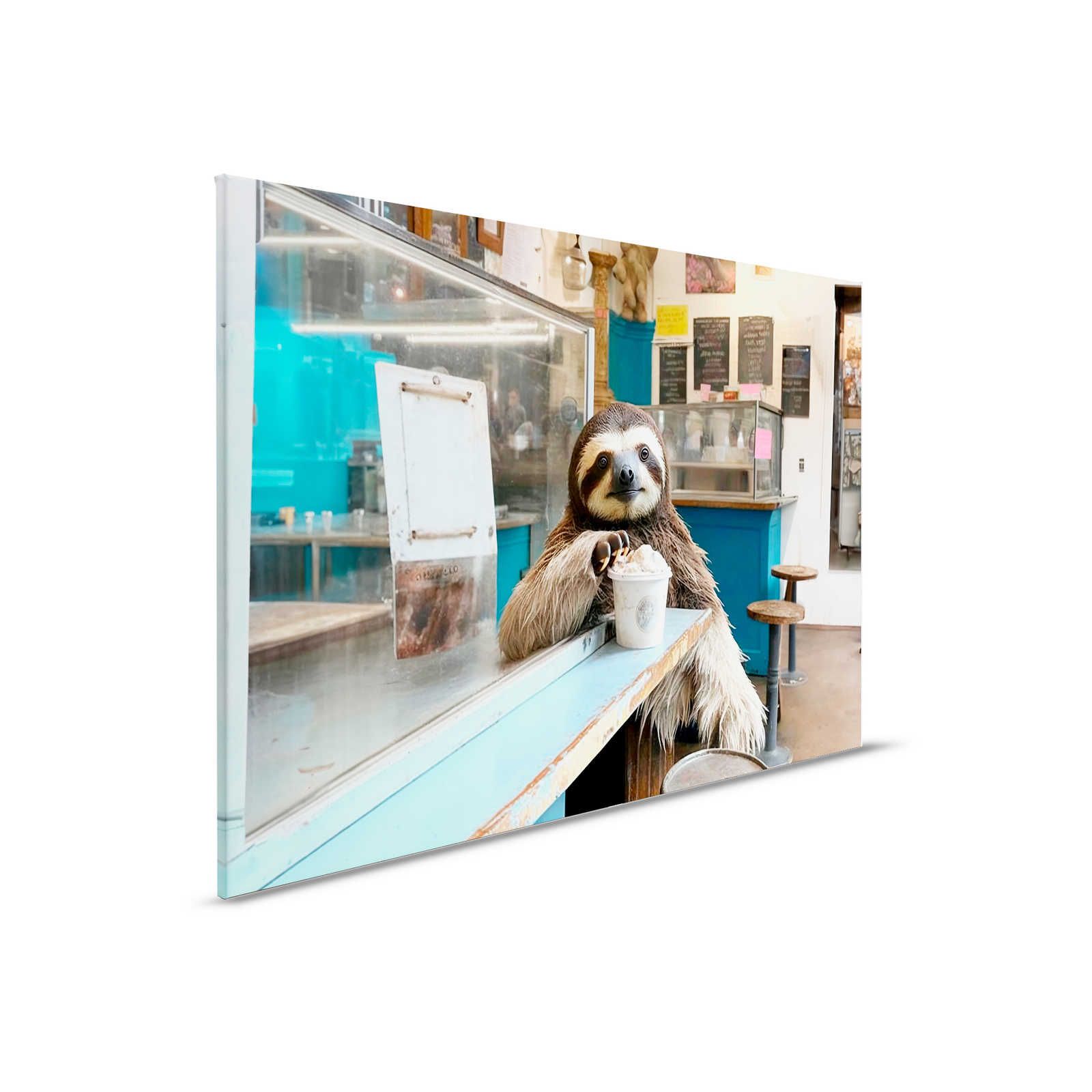             KI-Leinwandbild »icy sloth« – 90 cm x 60 cm
        