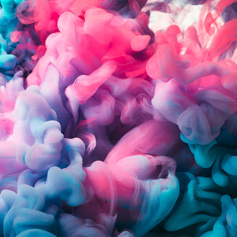 Farbiger Rauch Fototapete – Rosa, Blau, Weiß

